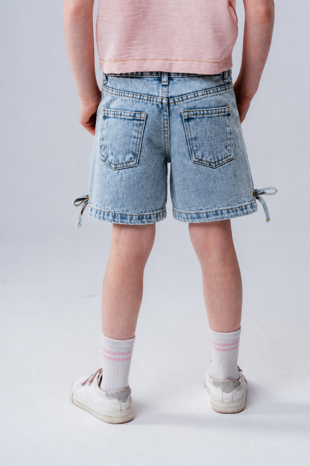Girls' Side-Tie Denim Shorts