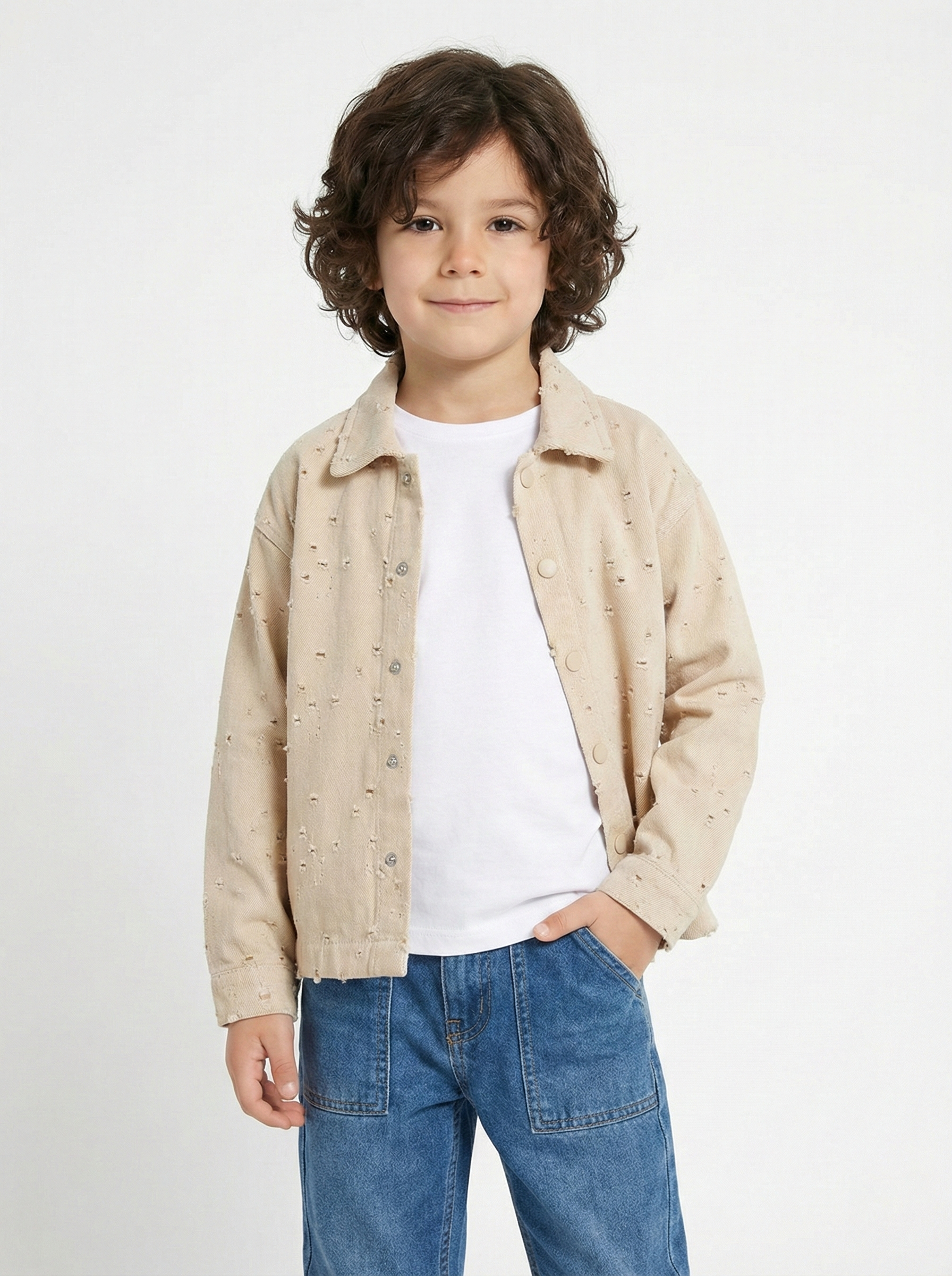 Boys’ Distressed Denim Jacket