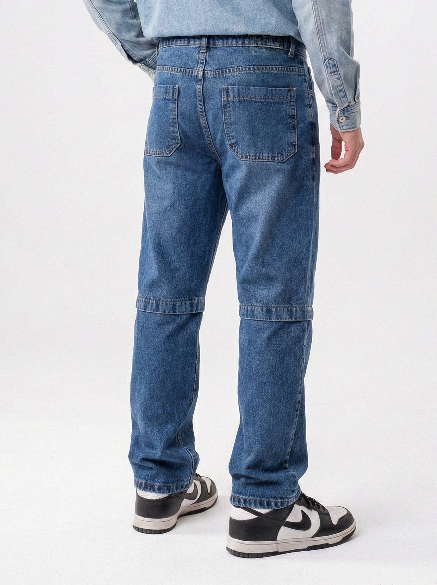 Boys’ Mid-Wash Carpenter Jeans – Relaxed Fit Denim with Reinforced Knee Panels