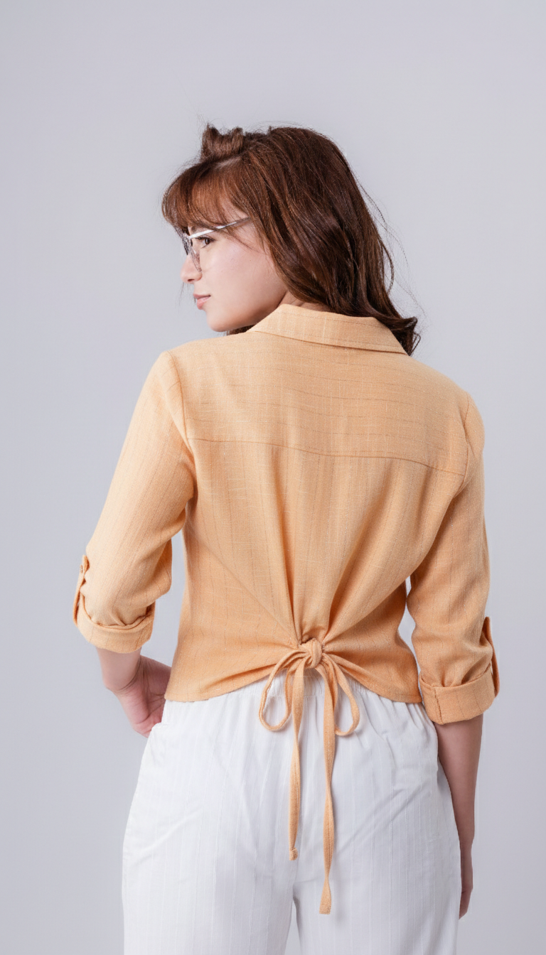 Girls’ Shimmer Button Down Shirt Long-Sleeve Lurex Striped Blouse