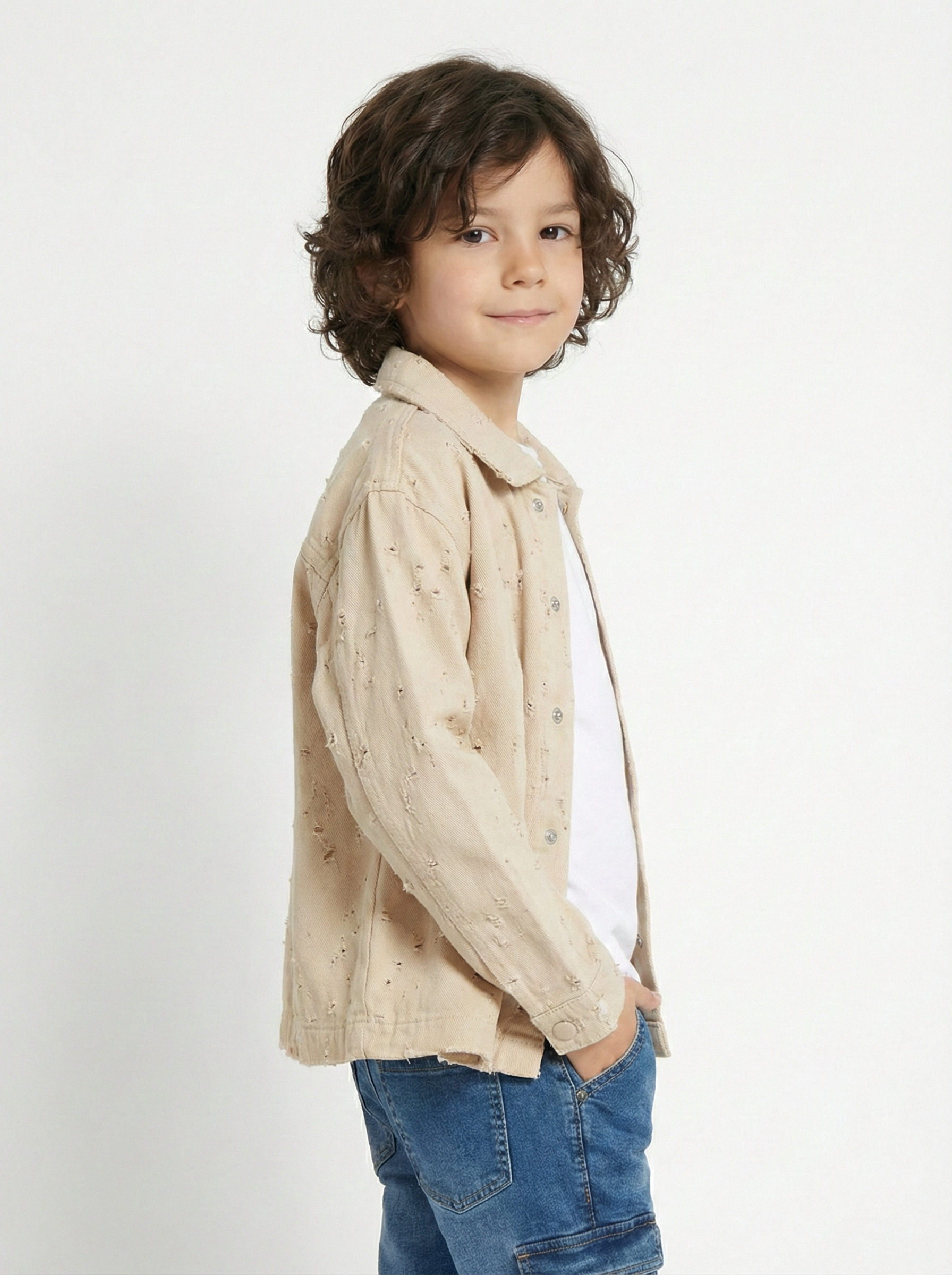 Boys’ Distressed Denim Jacket