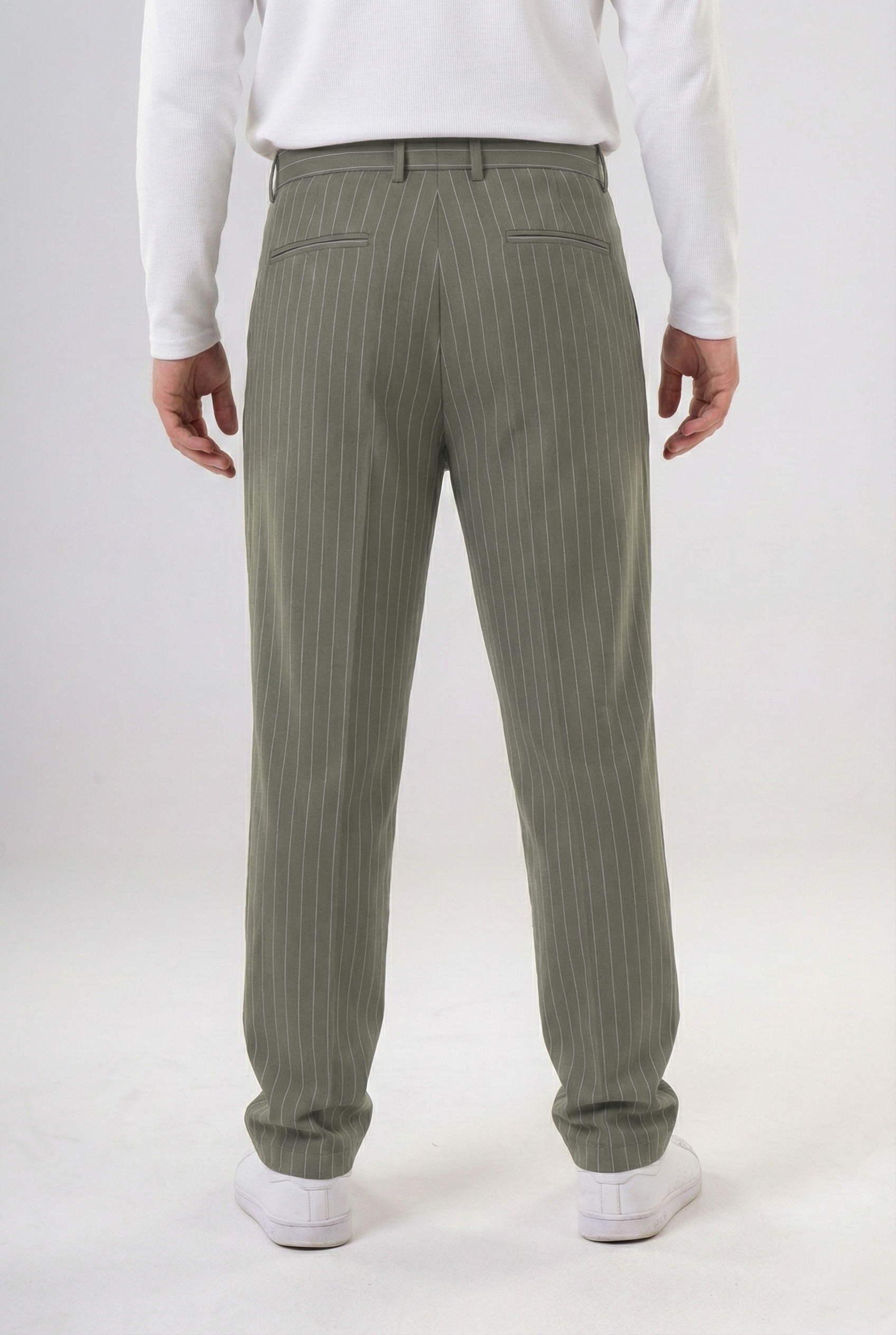 Boys’ Pinstripe Pleated Trousers – Smart-Casual Tailored Dress Pants