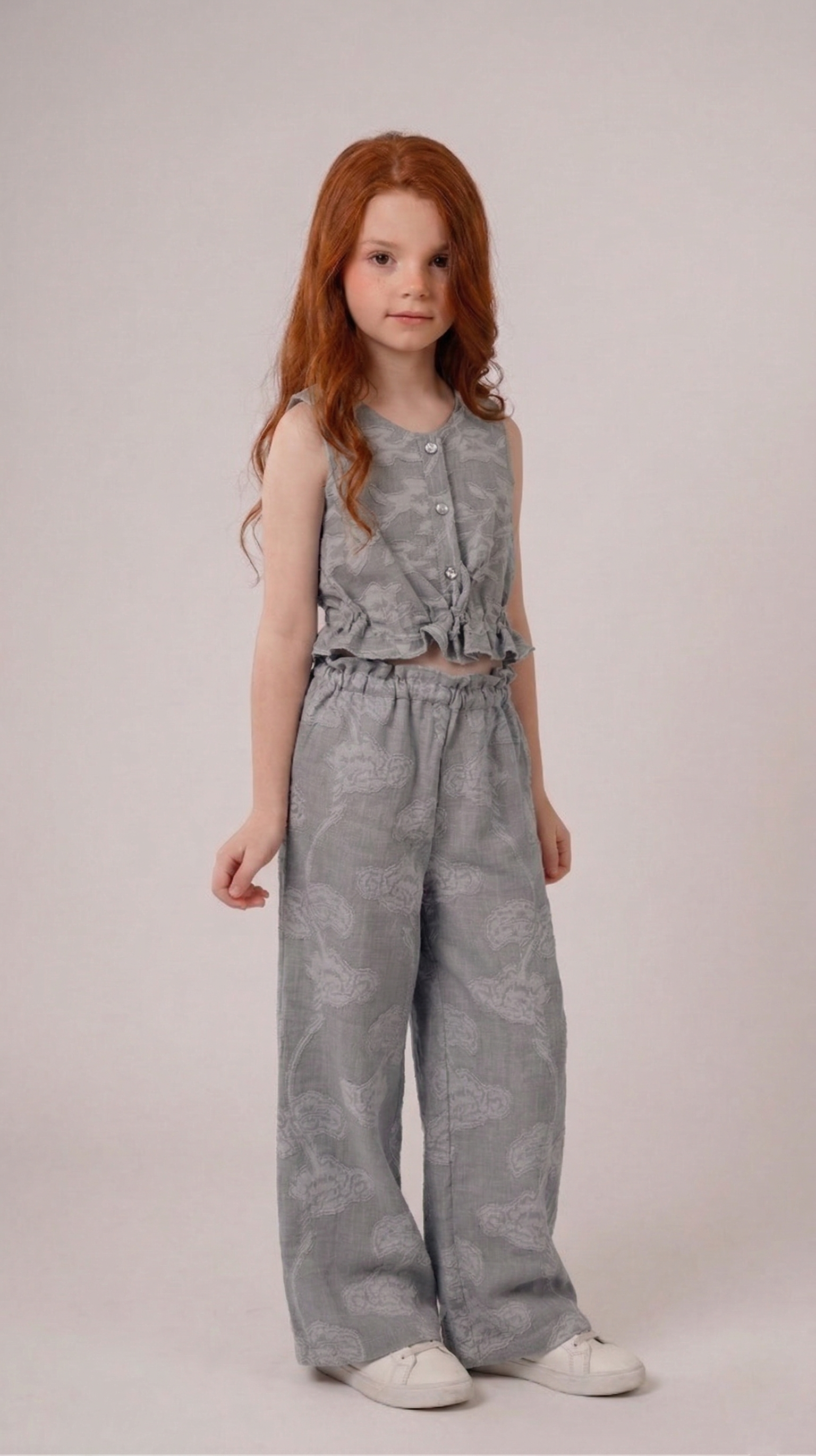 Girls’ Two-Piece Linen-Blend Floral Set