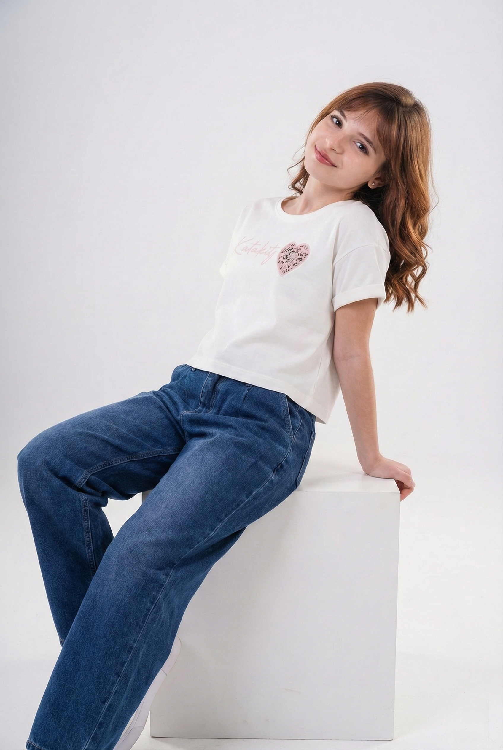 Girls’ Heartbeat Graphic Tee – Short-Sleeve Cotton Top