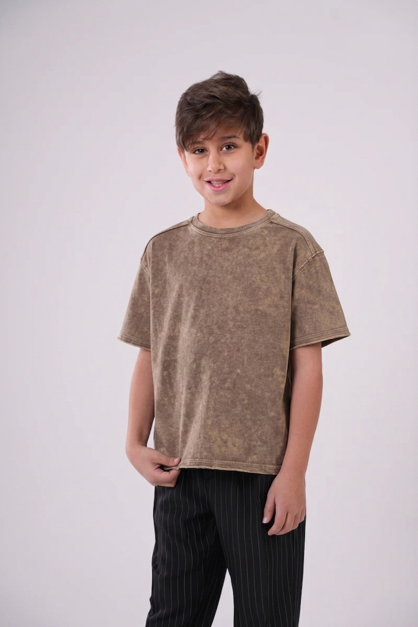Boys’ Vintage Acid-Wash Essential Tee