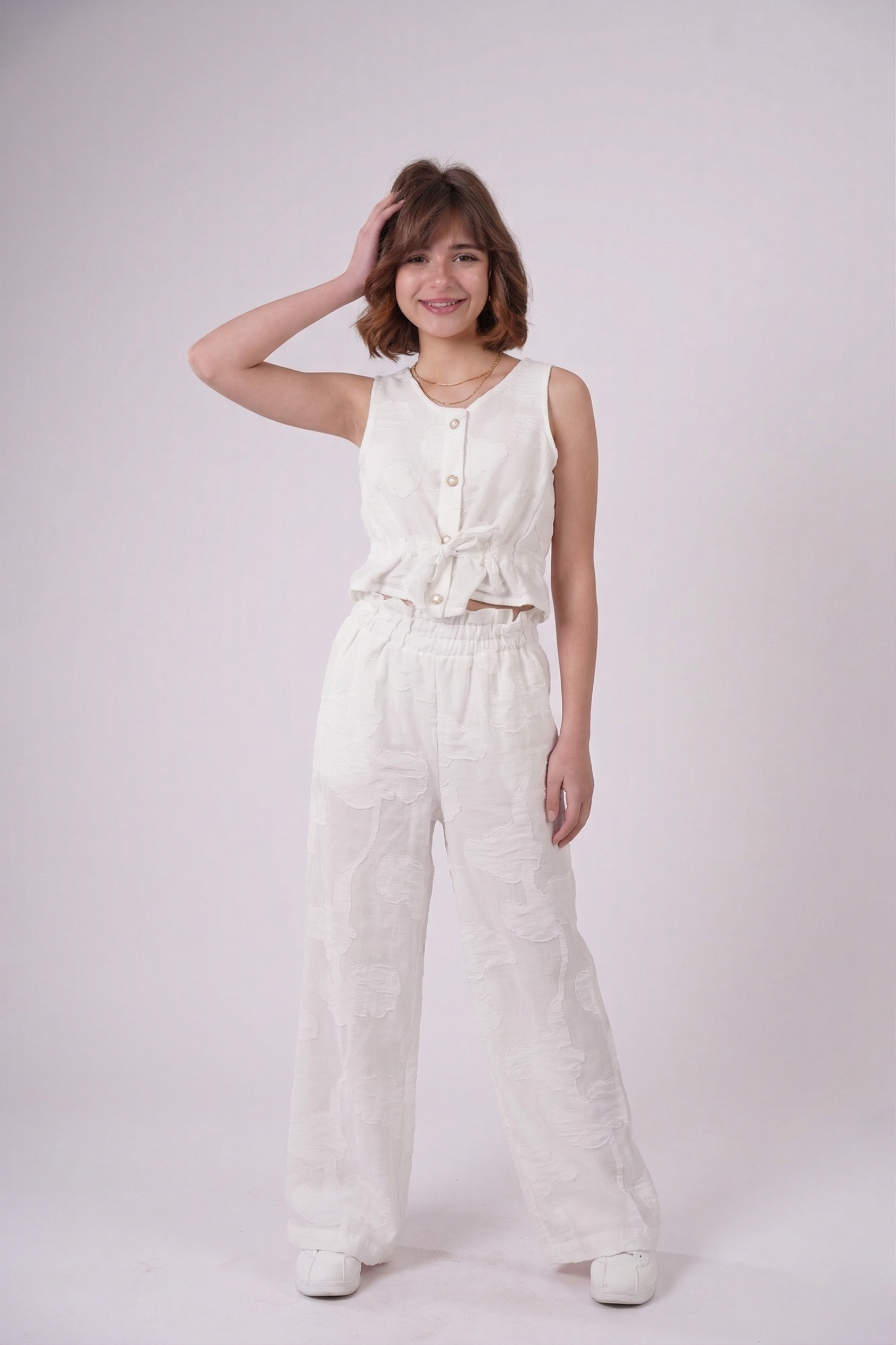 Girls’ Two-Piece Linen-Blend Floral Set