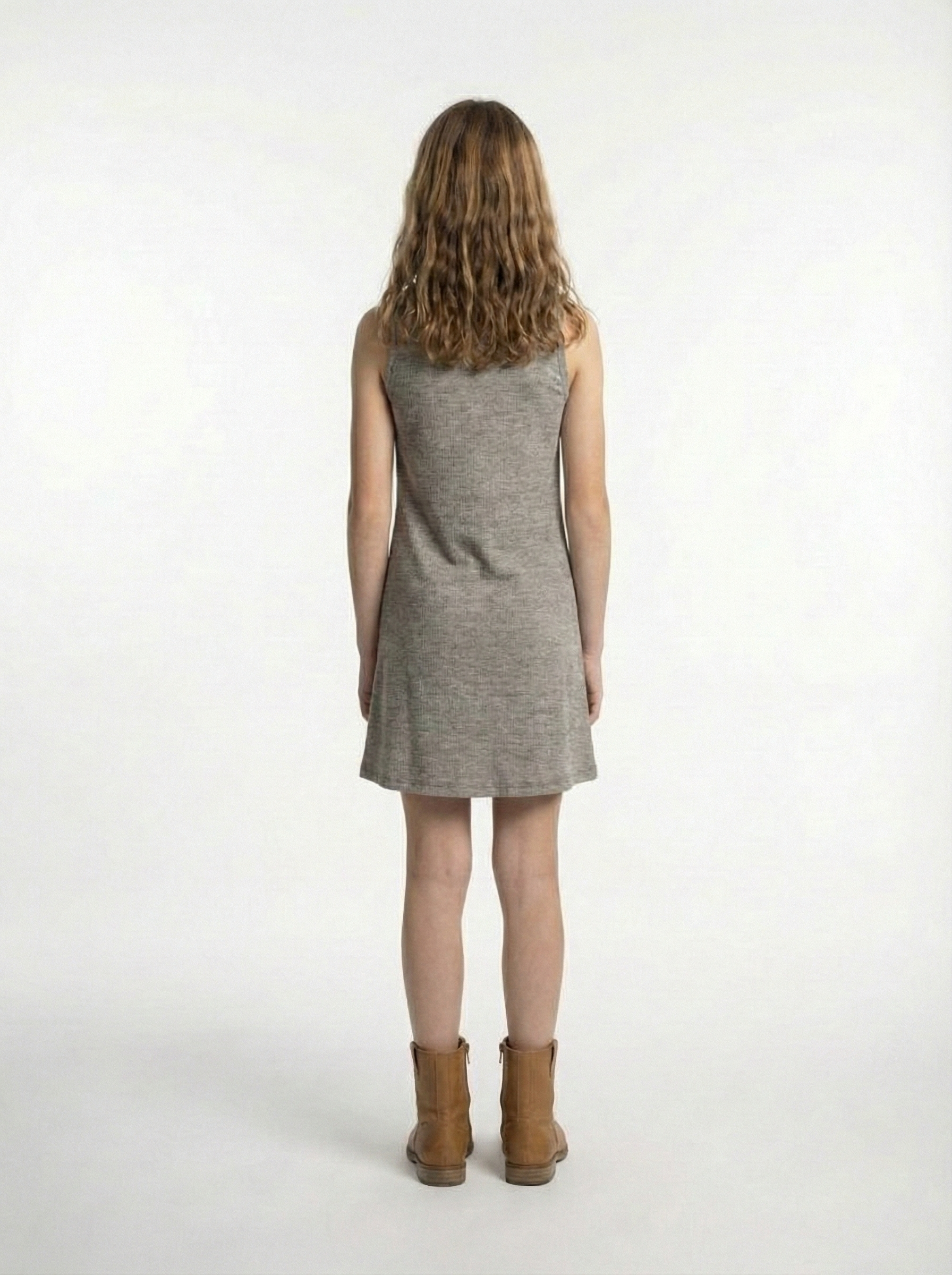 Girls’ Ribbed Knit Sleeveless Shift Dress