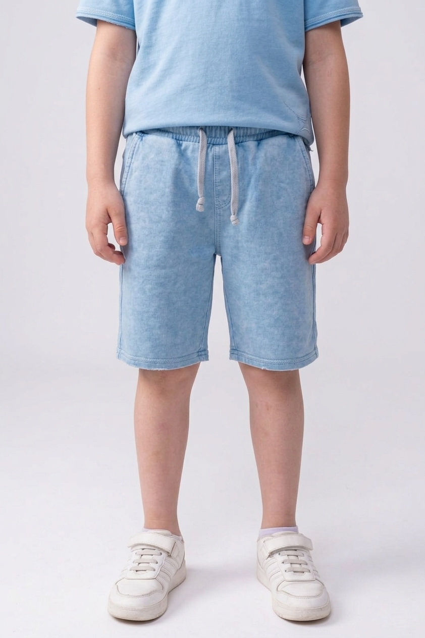 Boys’ Retro Stone-Wash Lounge Shorts