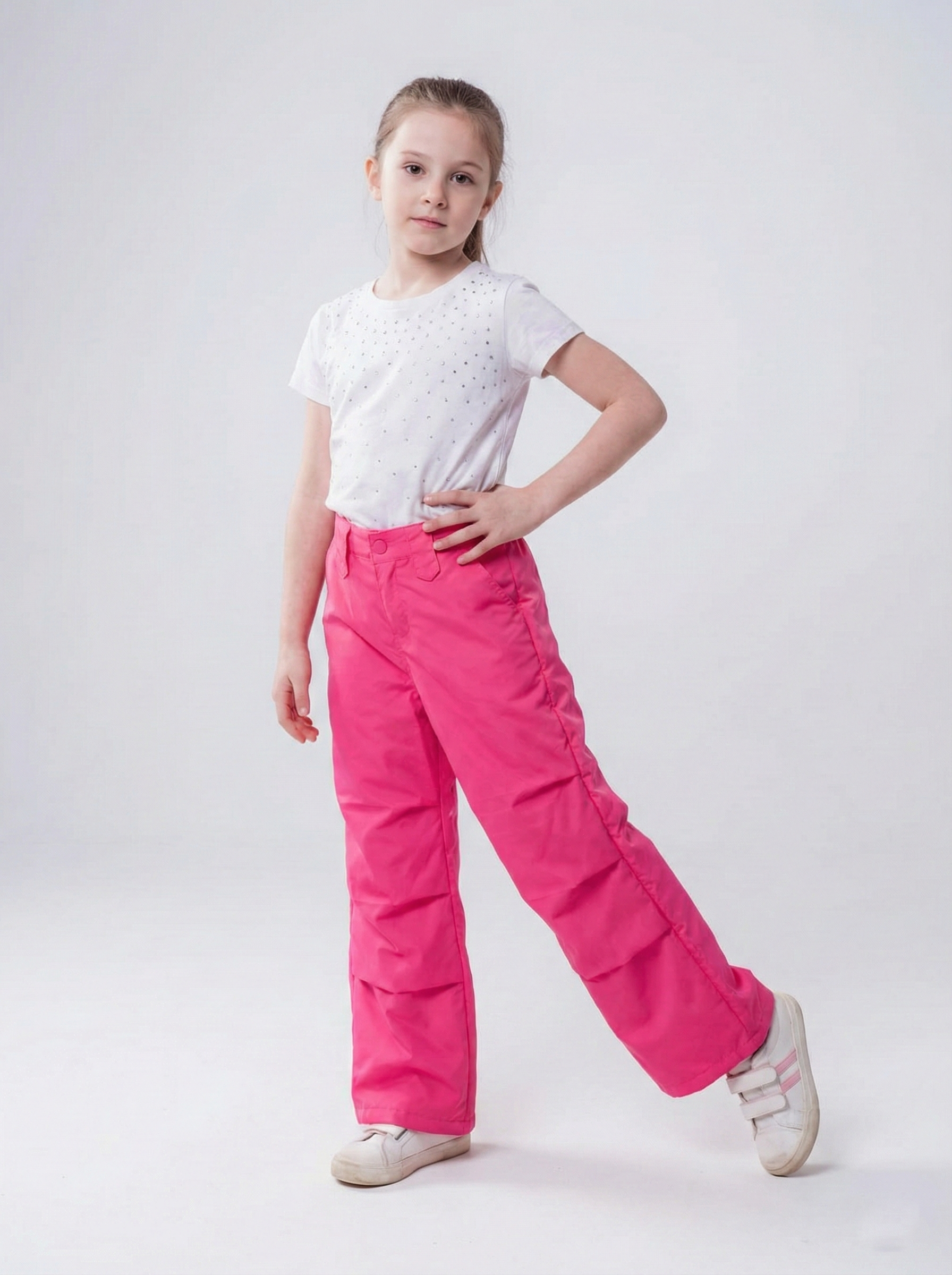 Girls’ Tiered Wide-Leg Trousers – Trendy High-Waisted Layered Fashion Pants
