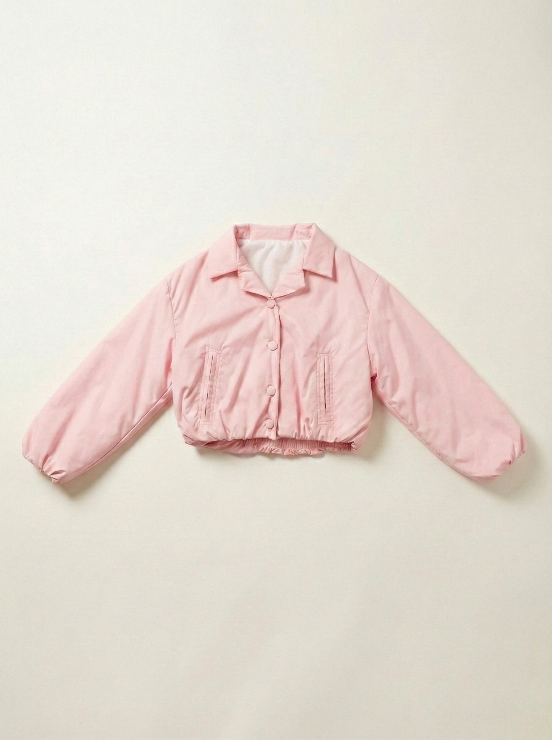 Girls’ Leather Bomber Jacket – Collared Snap-Front Utility Outerwear