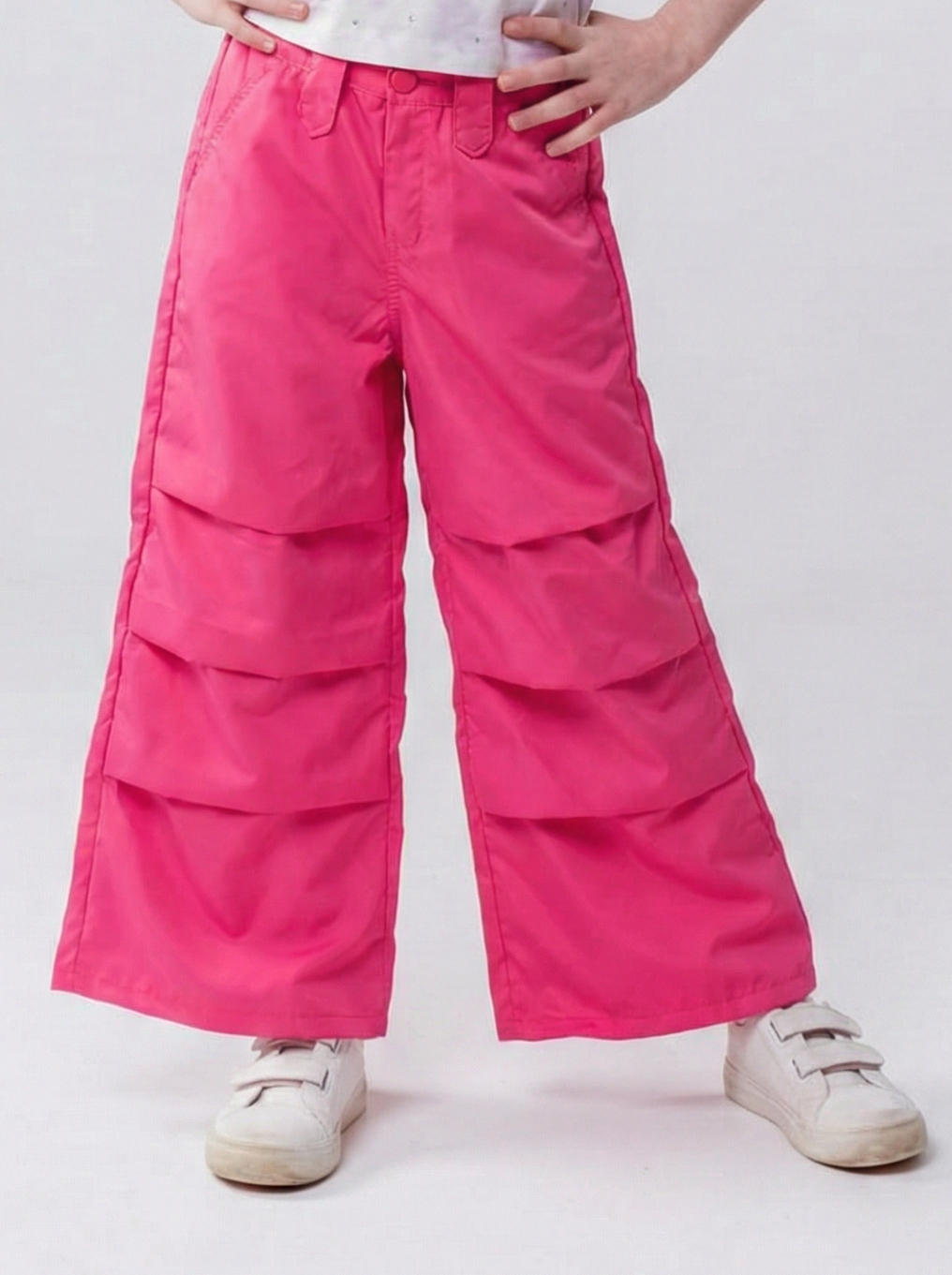 Girls’ Tiered Wide-Leg Trousers – Trendy High-Waisted Layered Fashion Pants