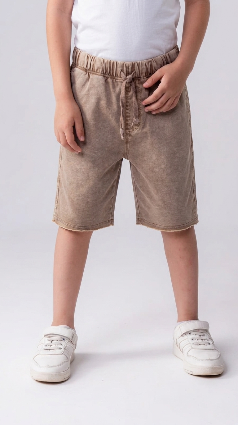 Boys’ Retro Stone-Wash Lounge Shorts