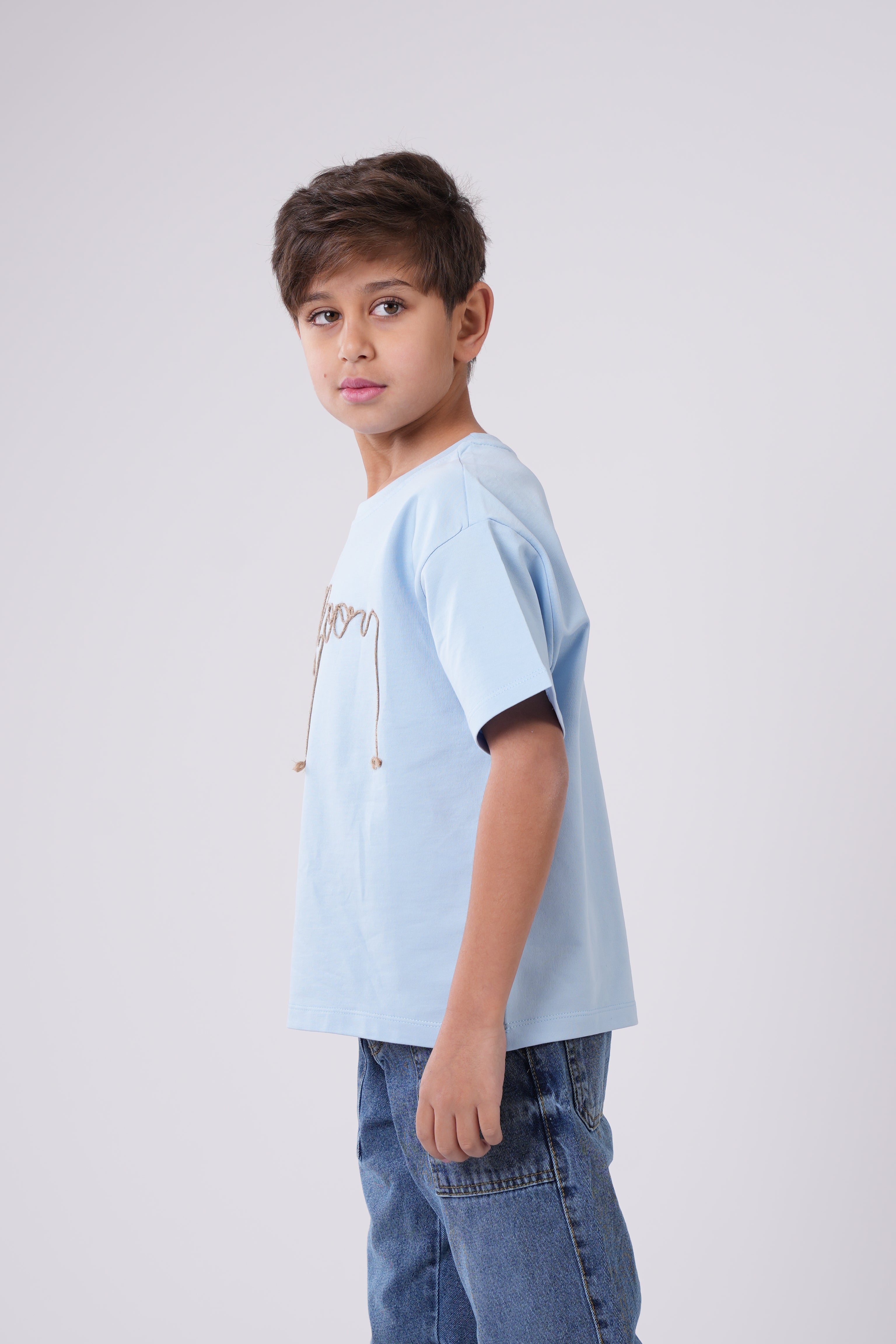 Boys’ T-Shirt with Embroidered Script