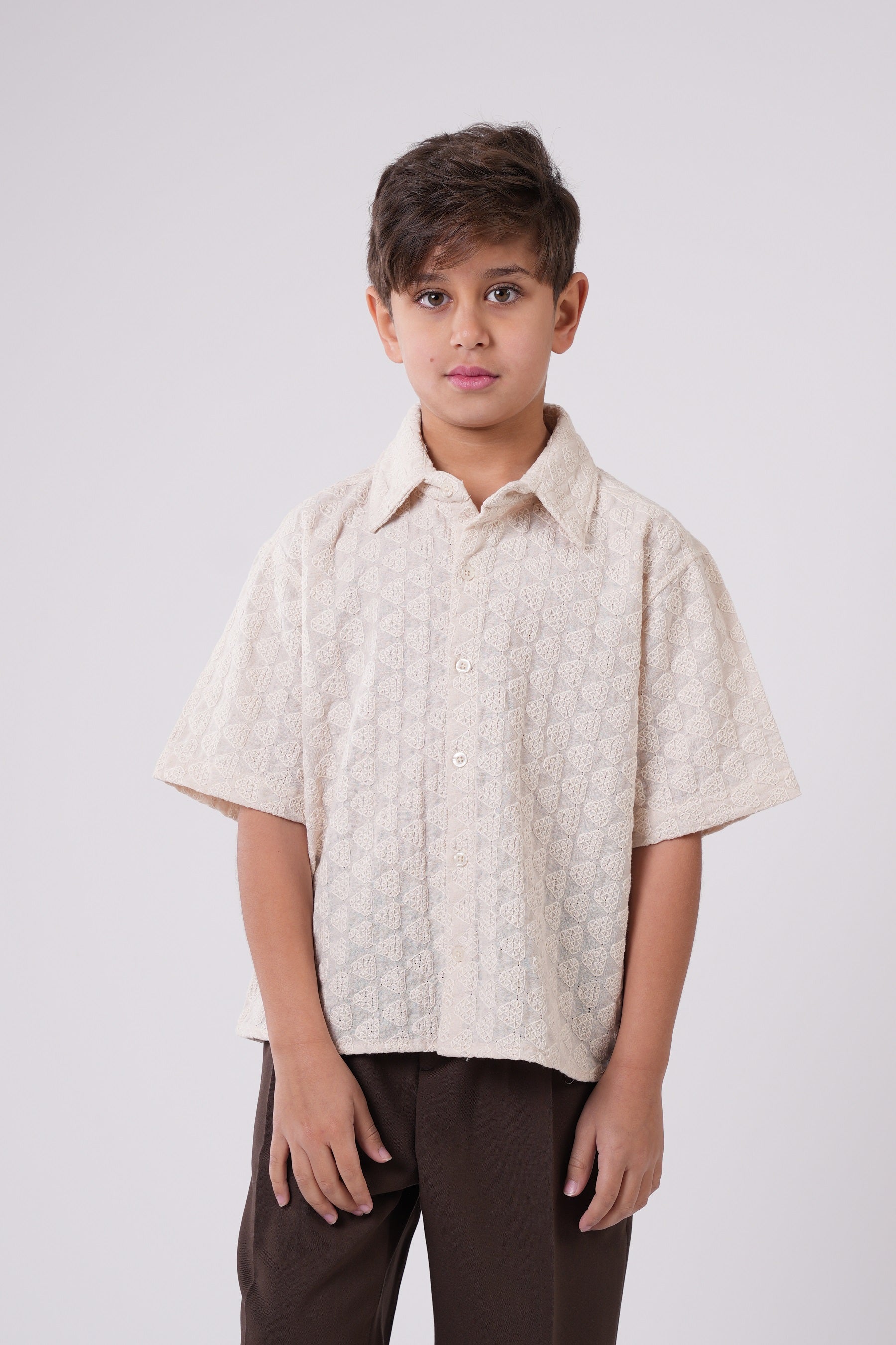 Boys’ Geometric Print Resort Shirt
