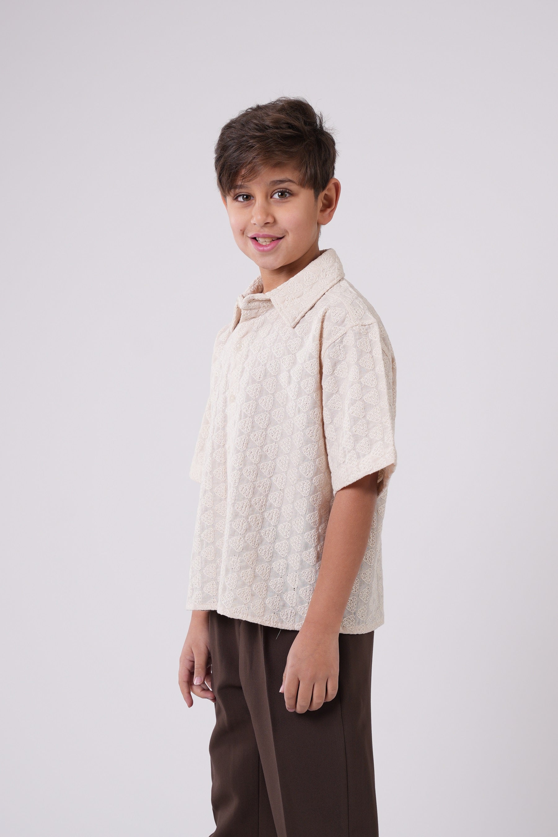 Boys’ Geometric Print Resort Shirt