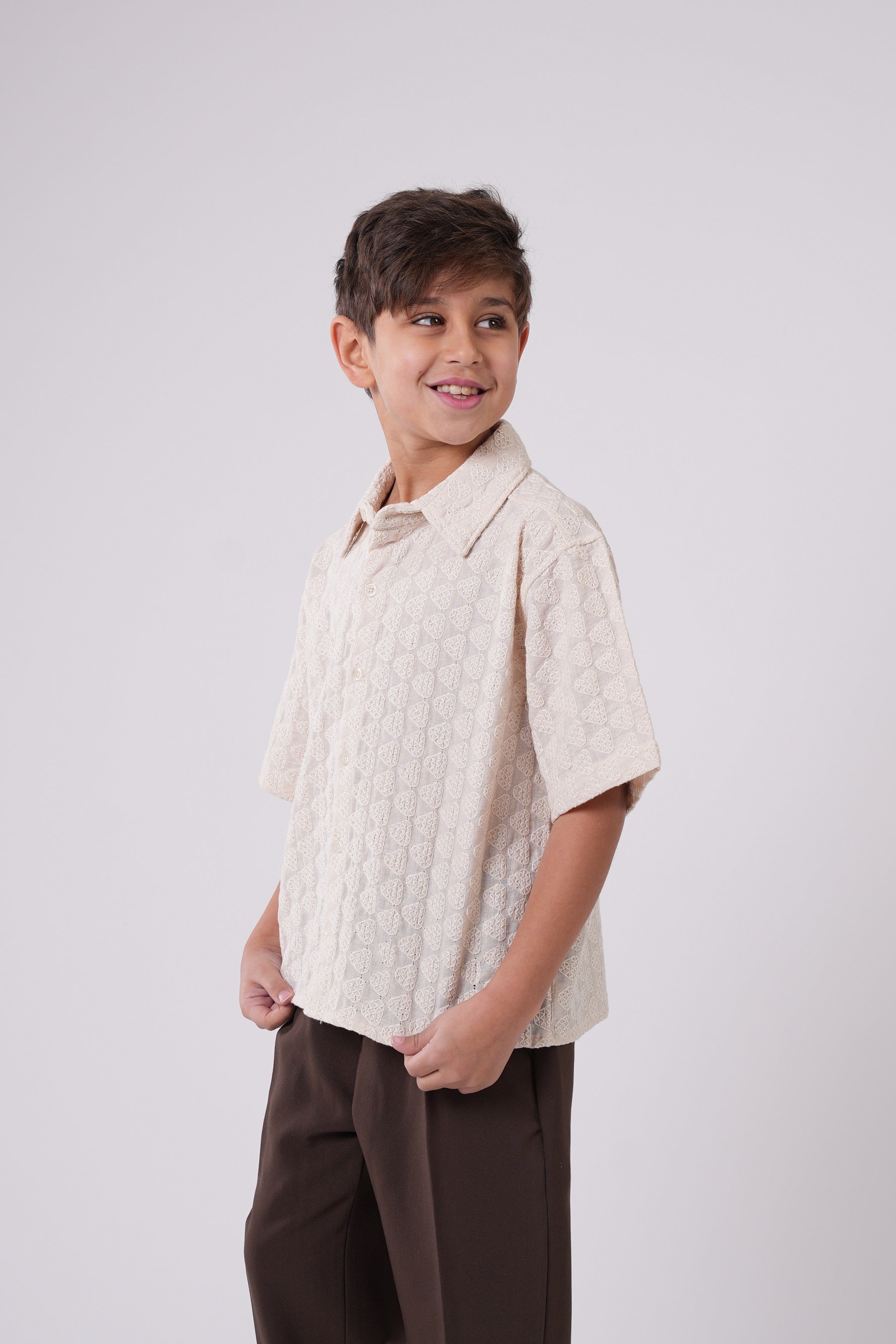 Boys’ Geometric Print Resort Shirt