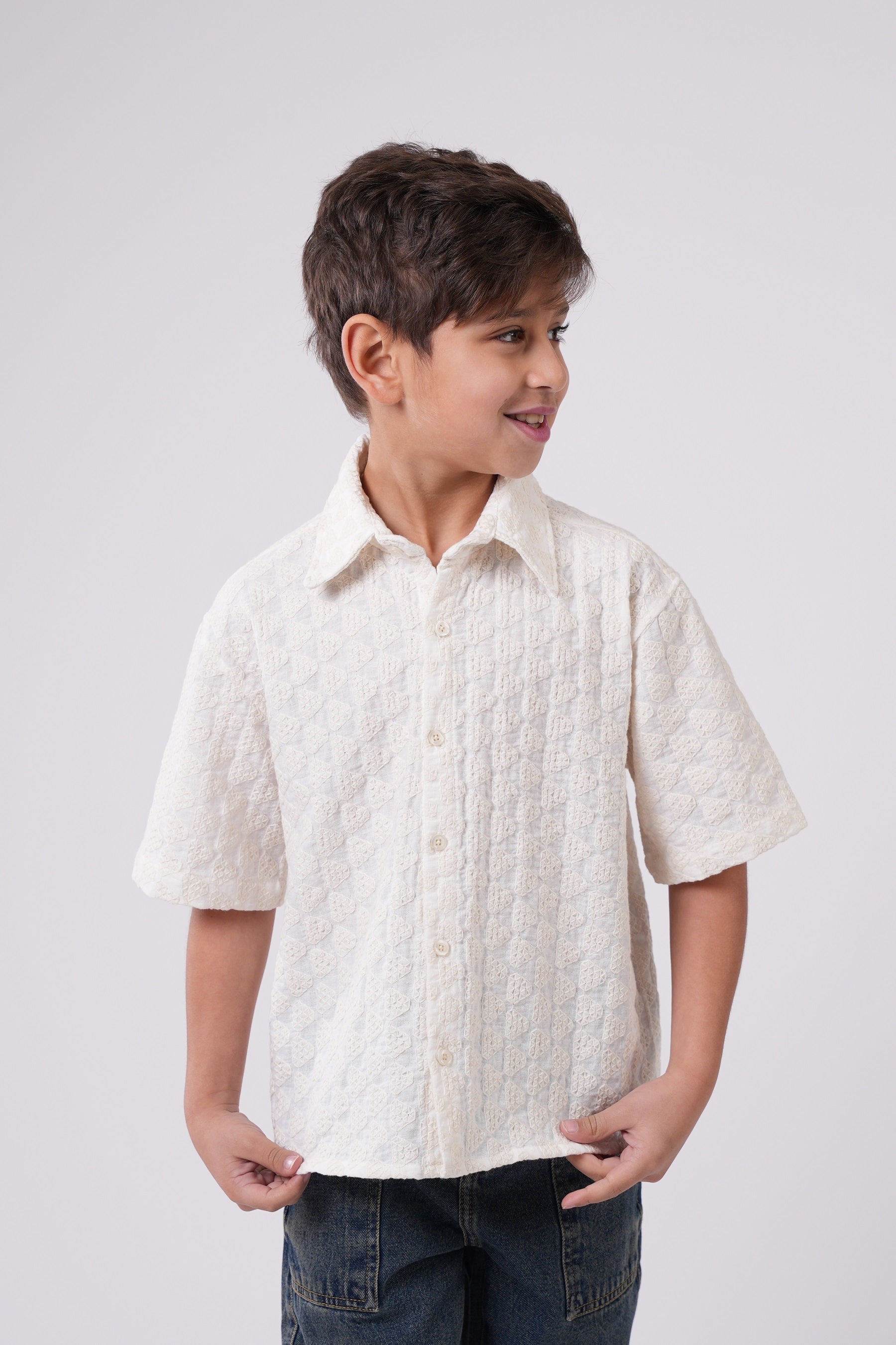 Boys’ Geometric Print Resort Shirt