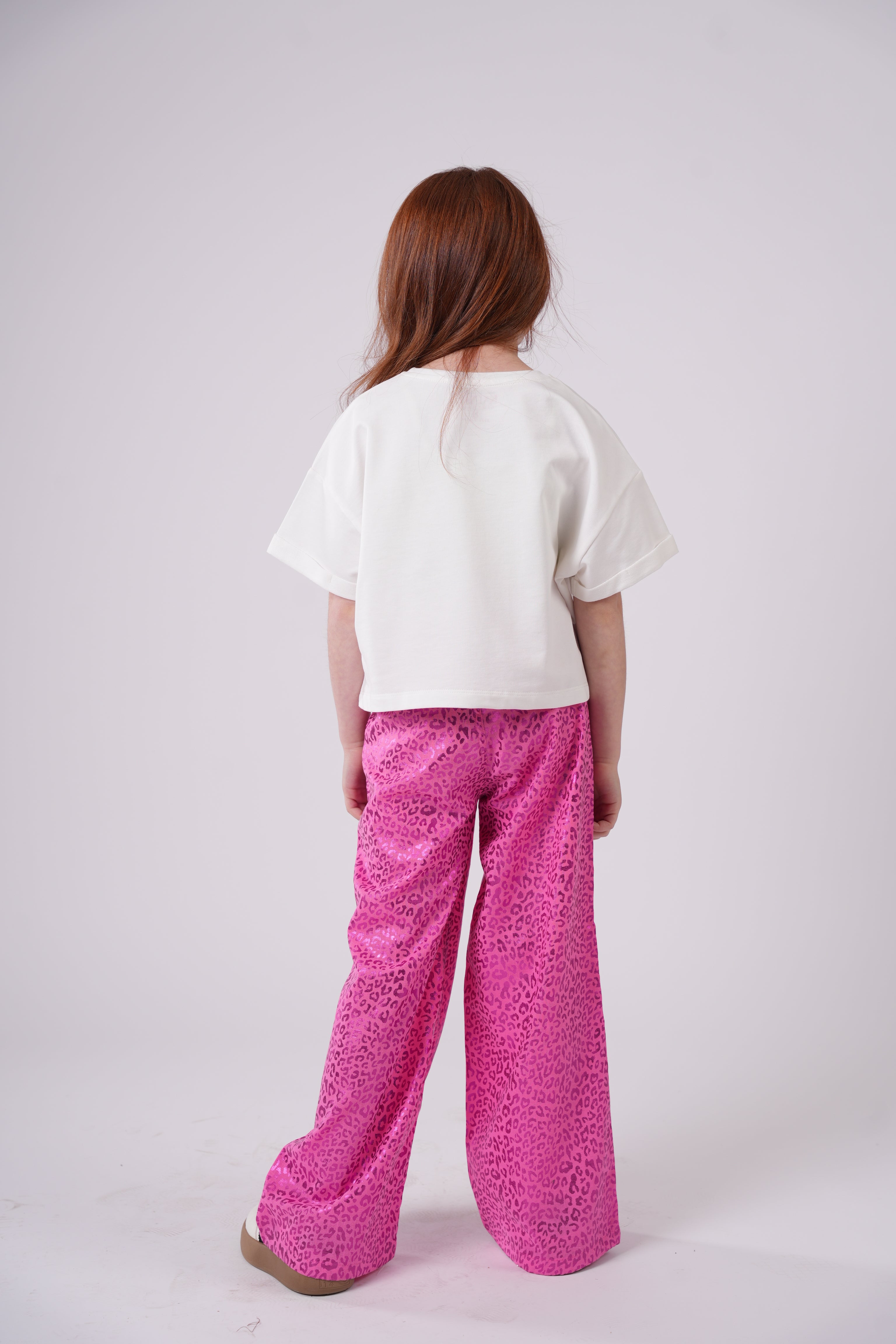 Girls’ Leopard Print High-Waist Trousers