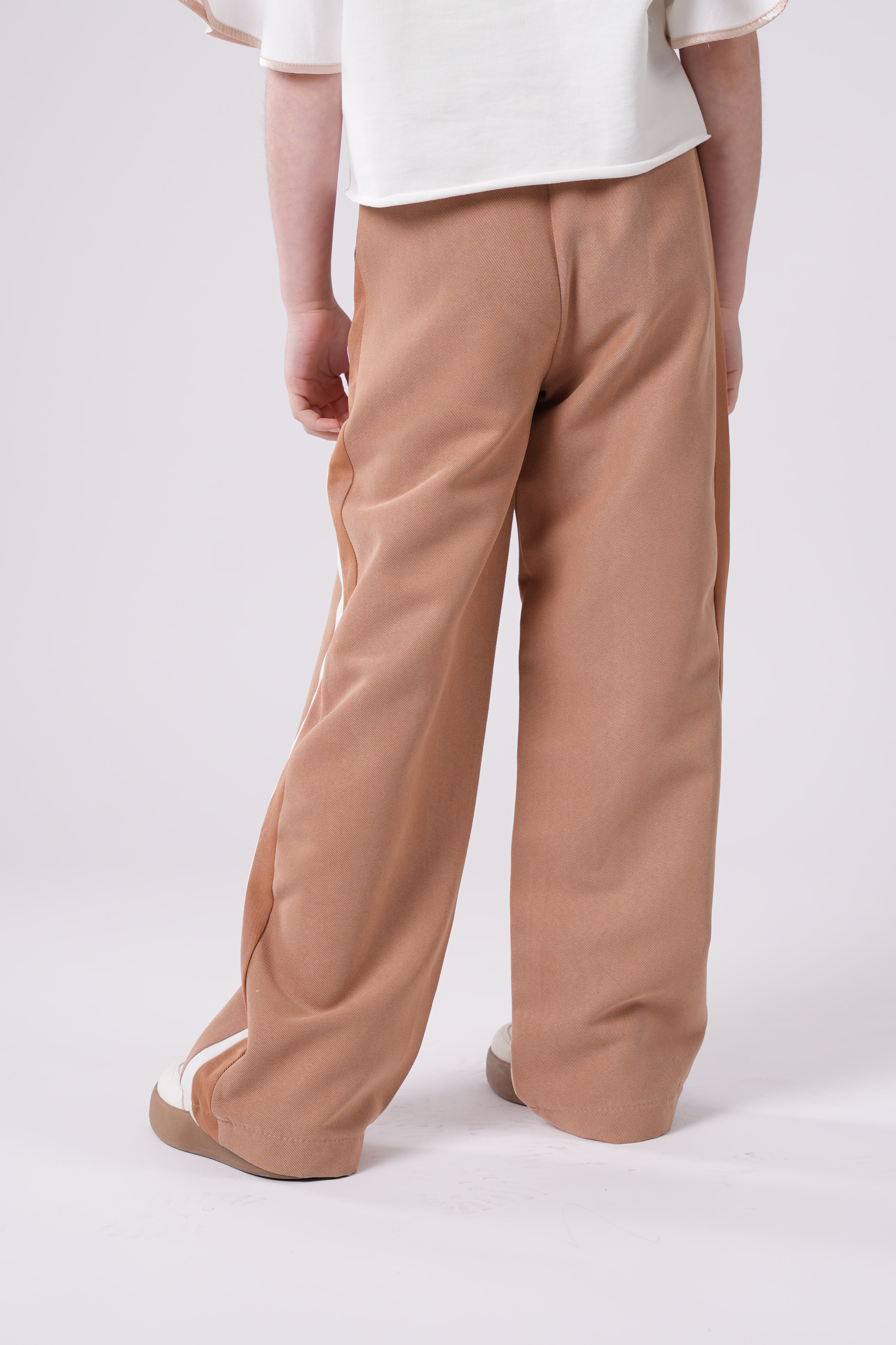 Girls’ Wide-Leg Trousers with Side Stripe