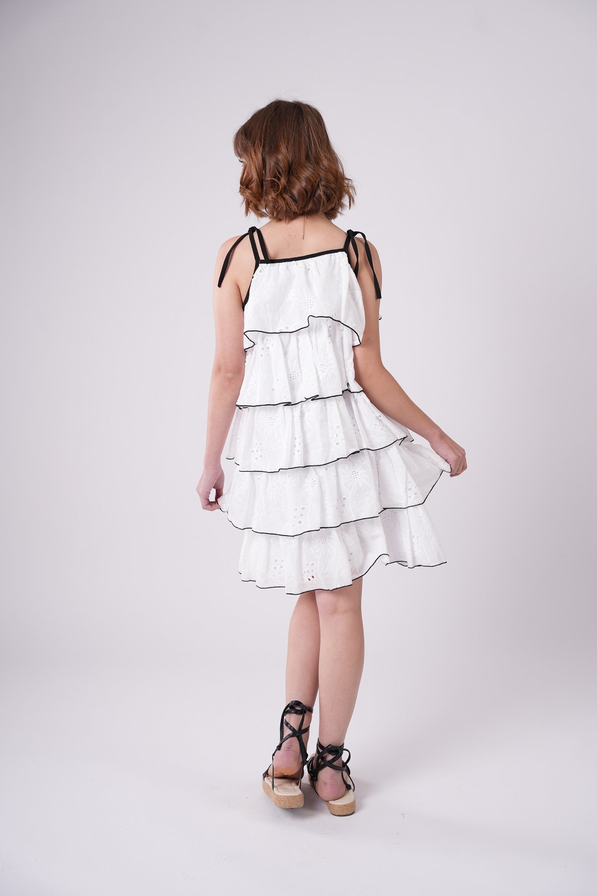 Girls’ Tiered Sundress – Crisp White
