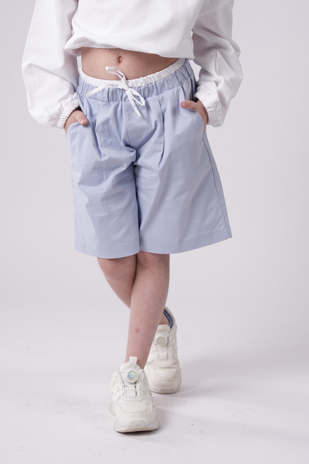 Girls’ Relaxed-Fit Shorts with Contrast Drawstring