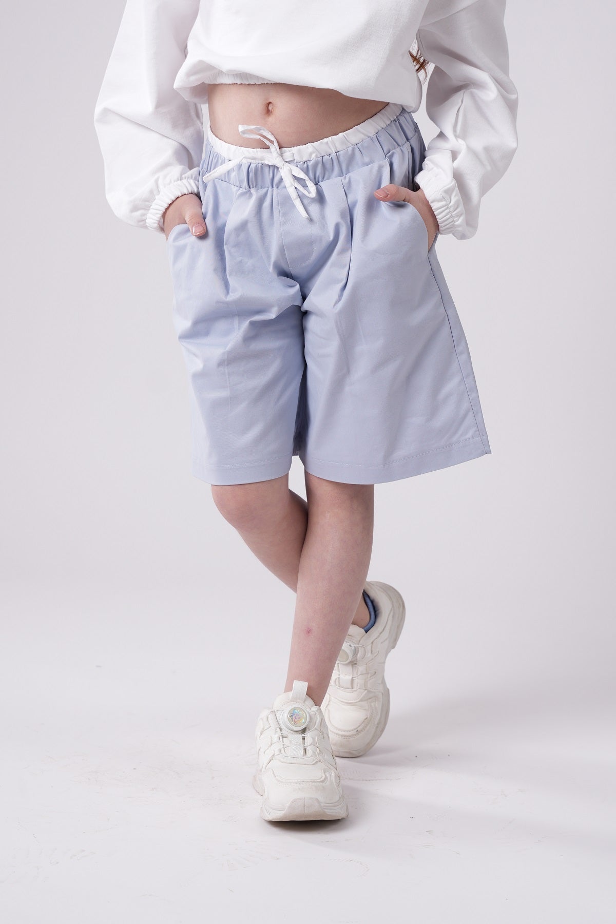 Girls’ Relaxed-Fit Shorts with Contrast Drawstring