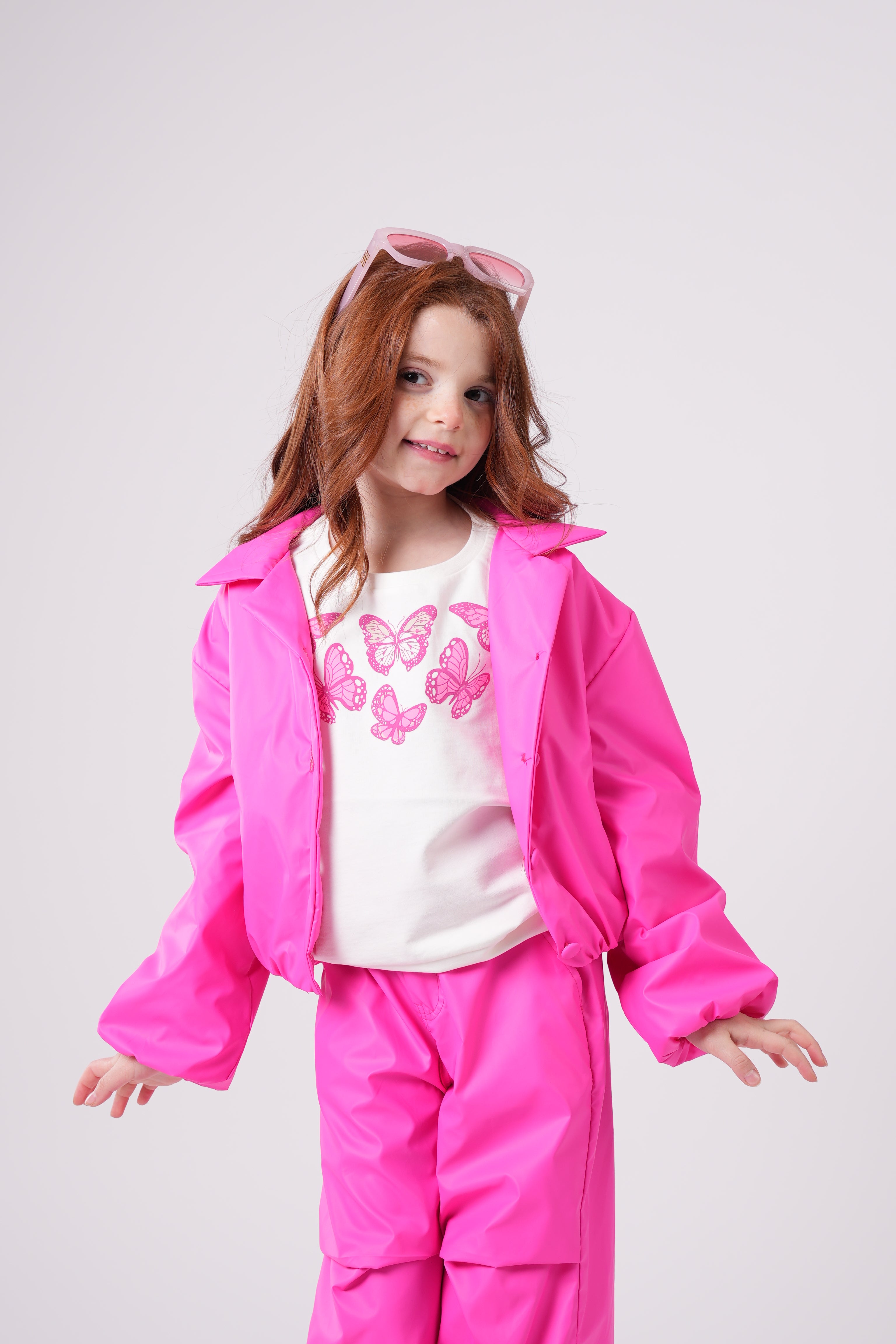 Girls’ Leather Bomber Jacket – Collared Snap-Front Utility Outerwear