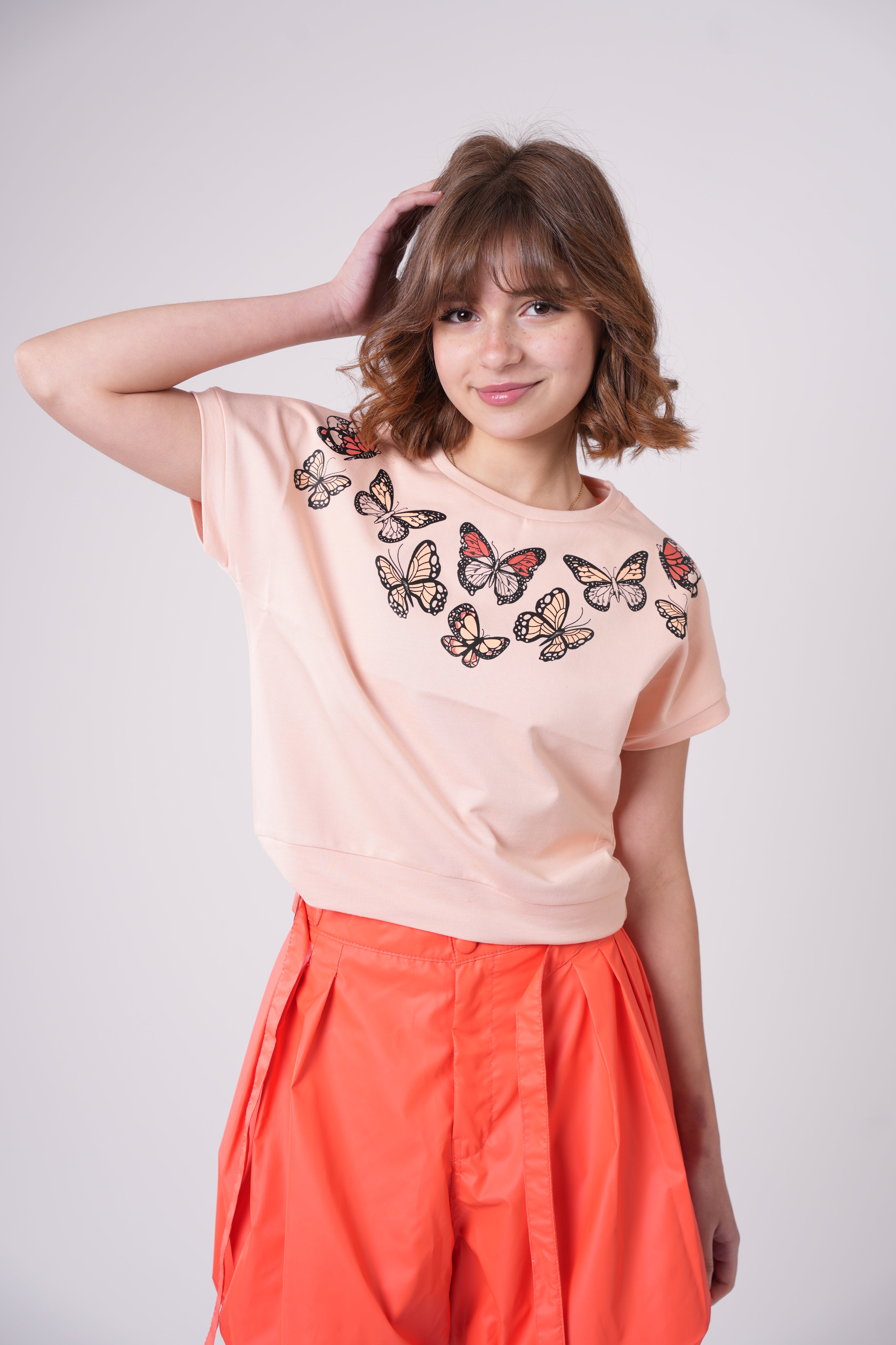 Girls’ Butterfly Garden Crewneck Tee