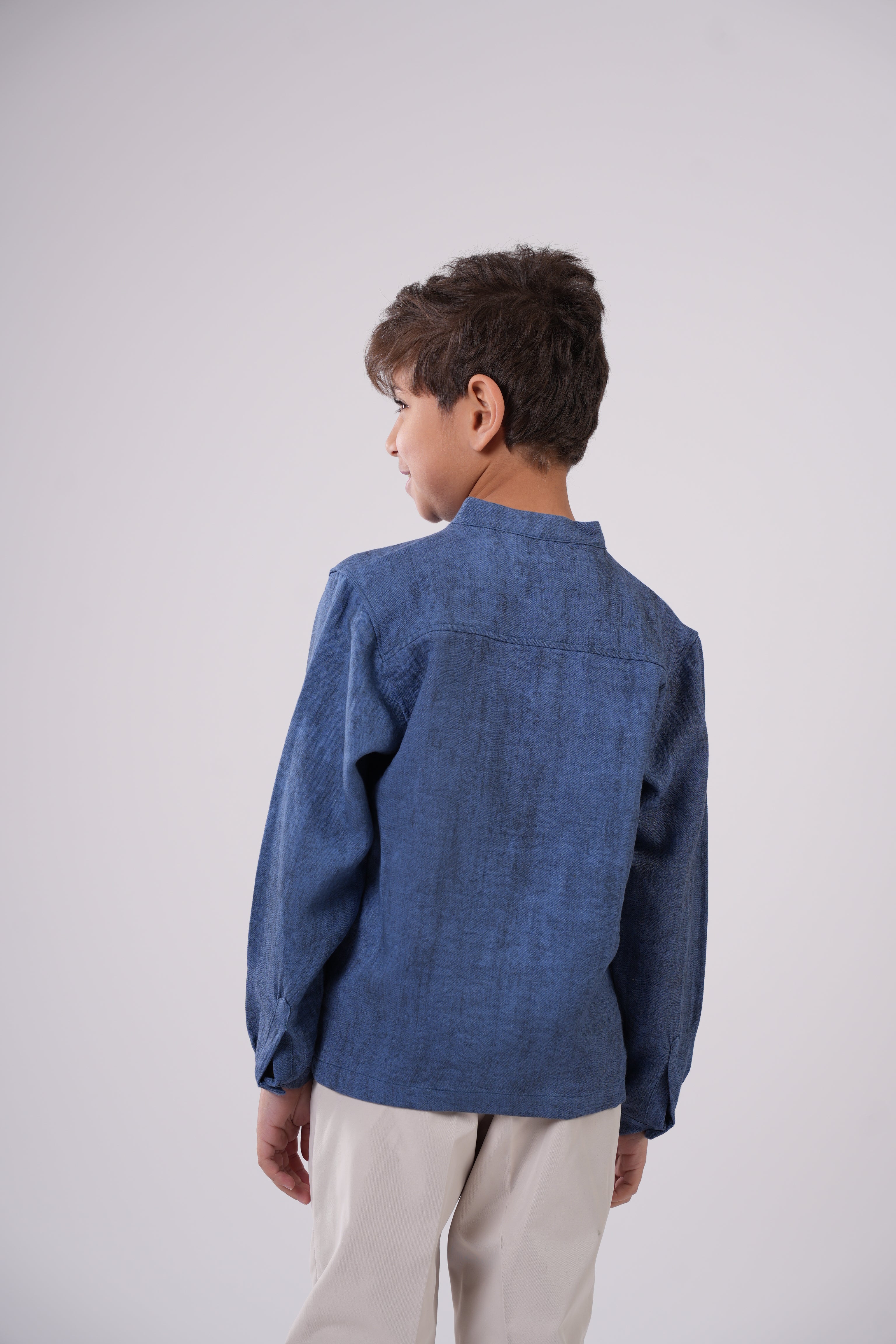 Boys’ Textured Shirt with Chest Pocket