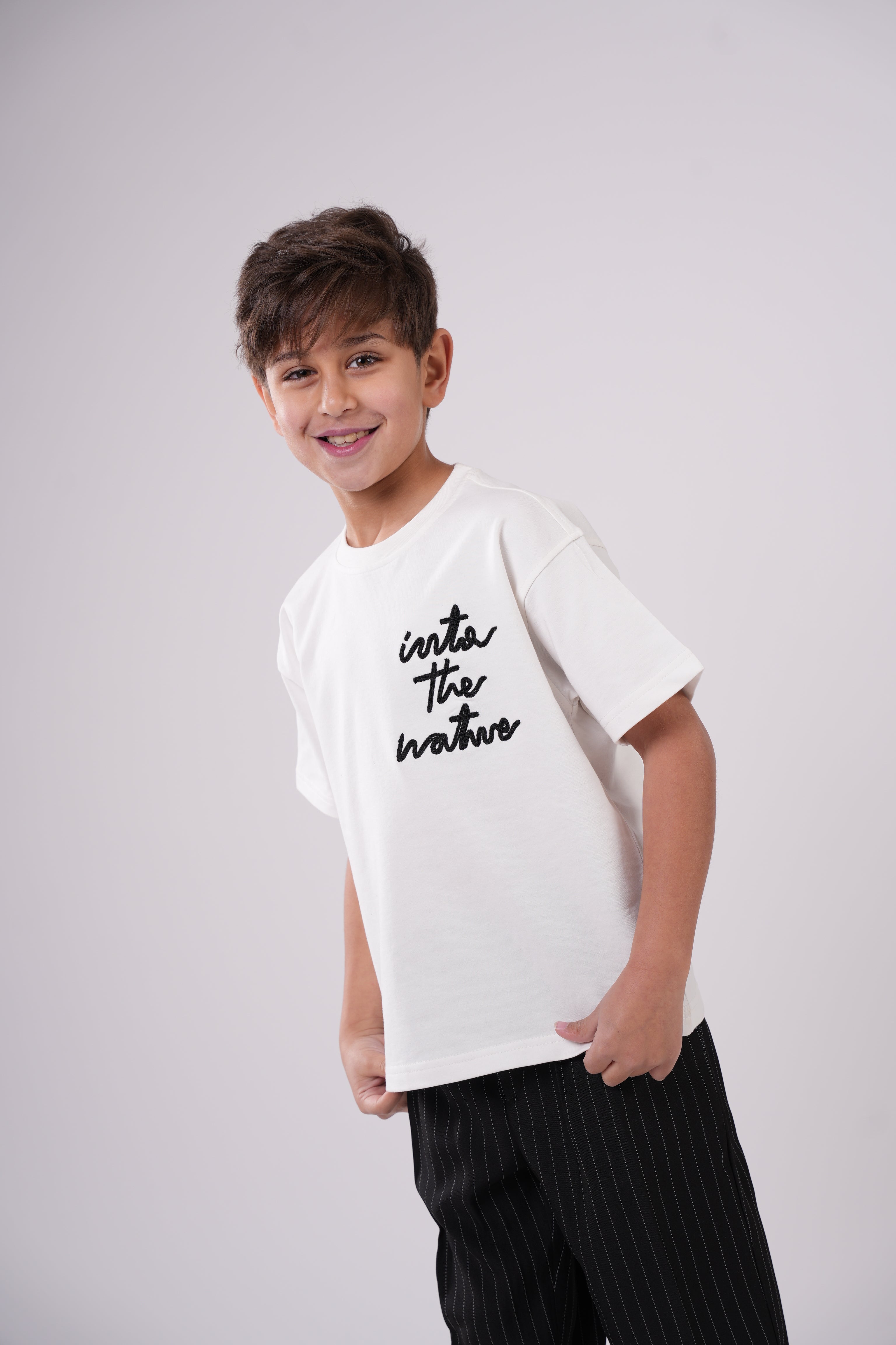 Boys’ Embroidered Script Cotton T-Shirt