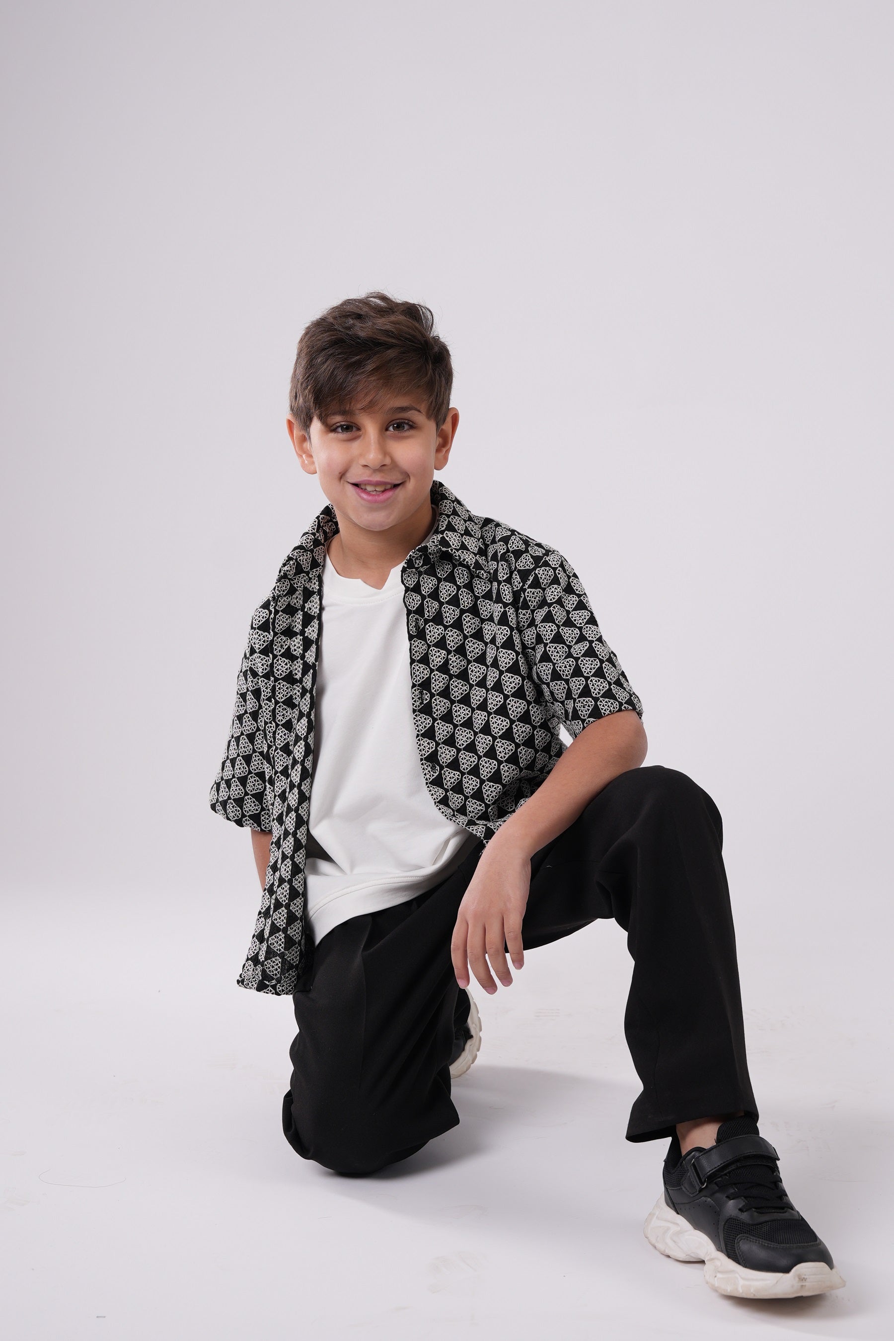 Boys’ Geometric Print Resort Shirt