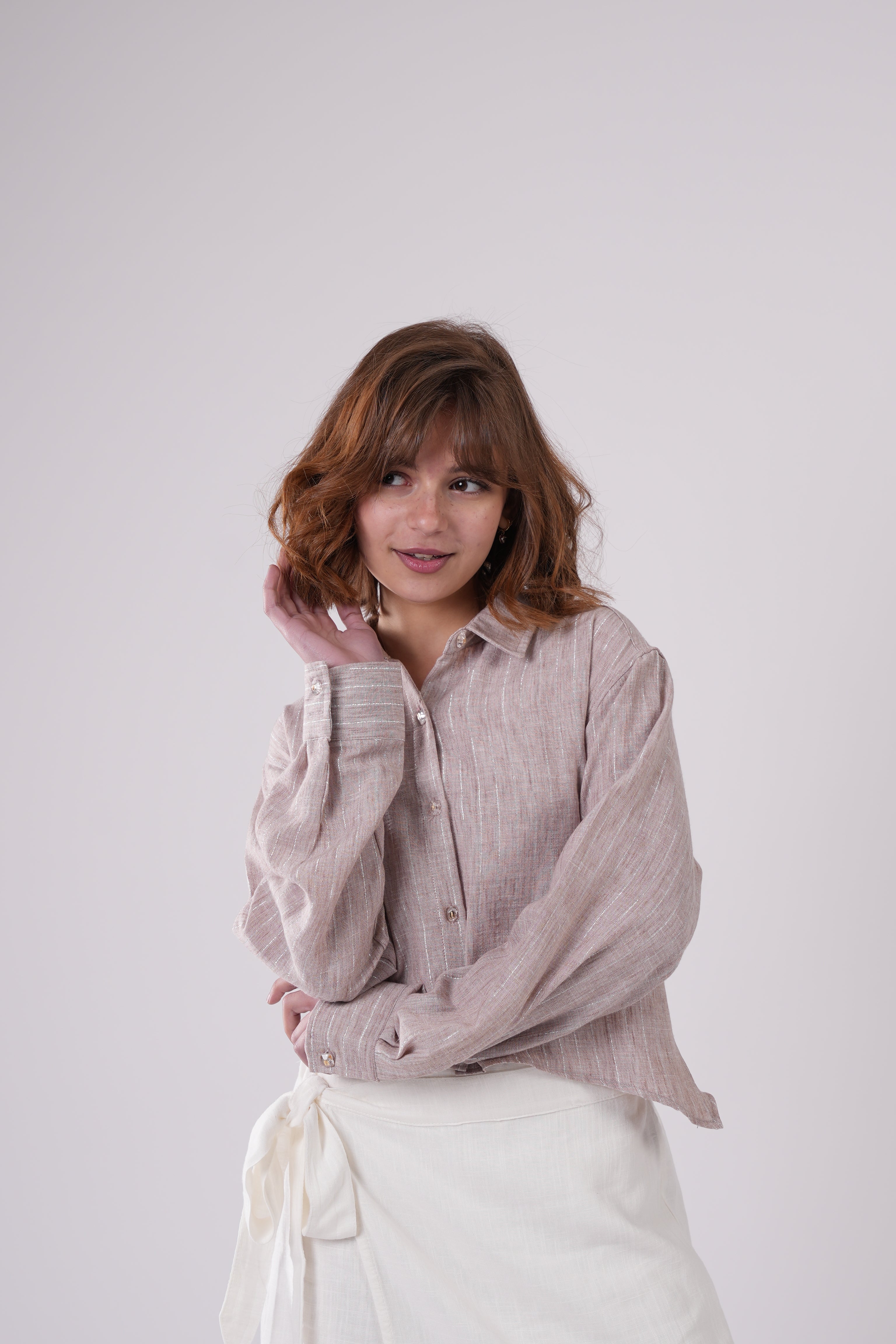 Girls’ Long-Sleeve Button Down Striped Shirt