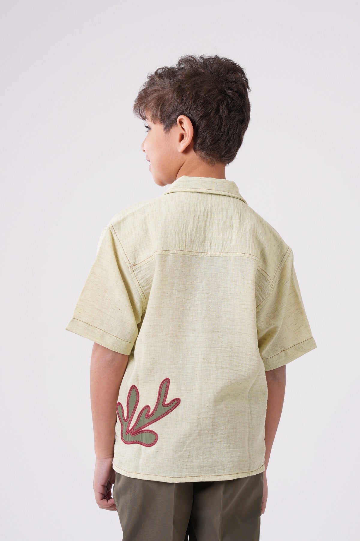 Boys’ Short Sleeve Button-Down with Appliqué