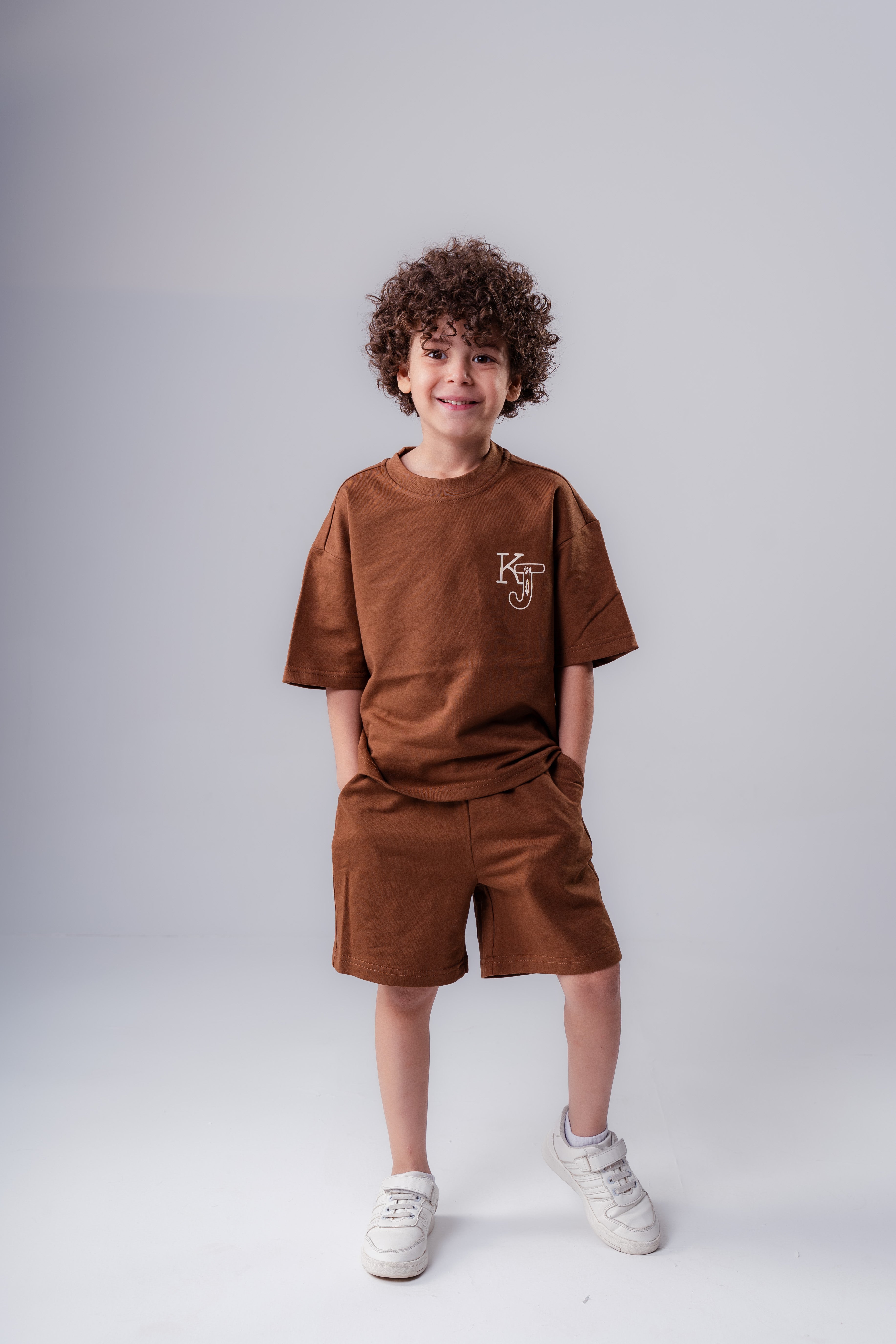 Boys’ Graphic Lounge Set – Oversized Tee & Shorts Set