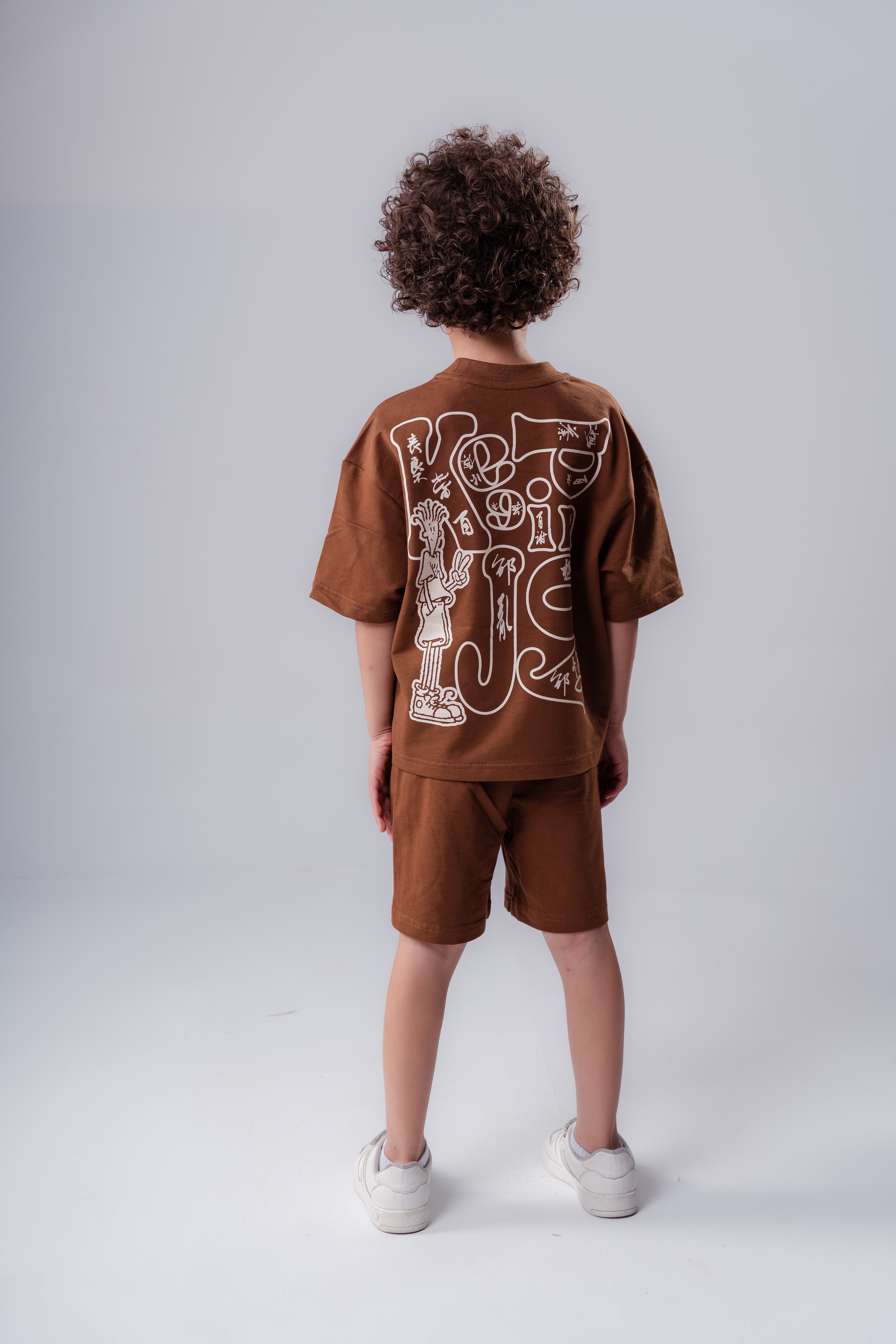 Boys’ Graphic Lounge Set – Oversized Tee & Shorts Set