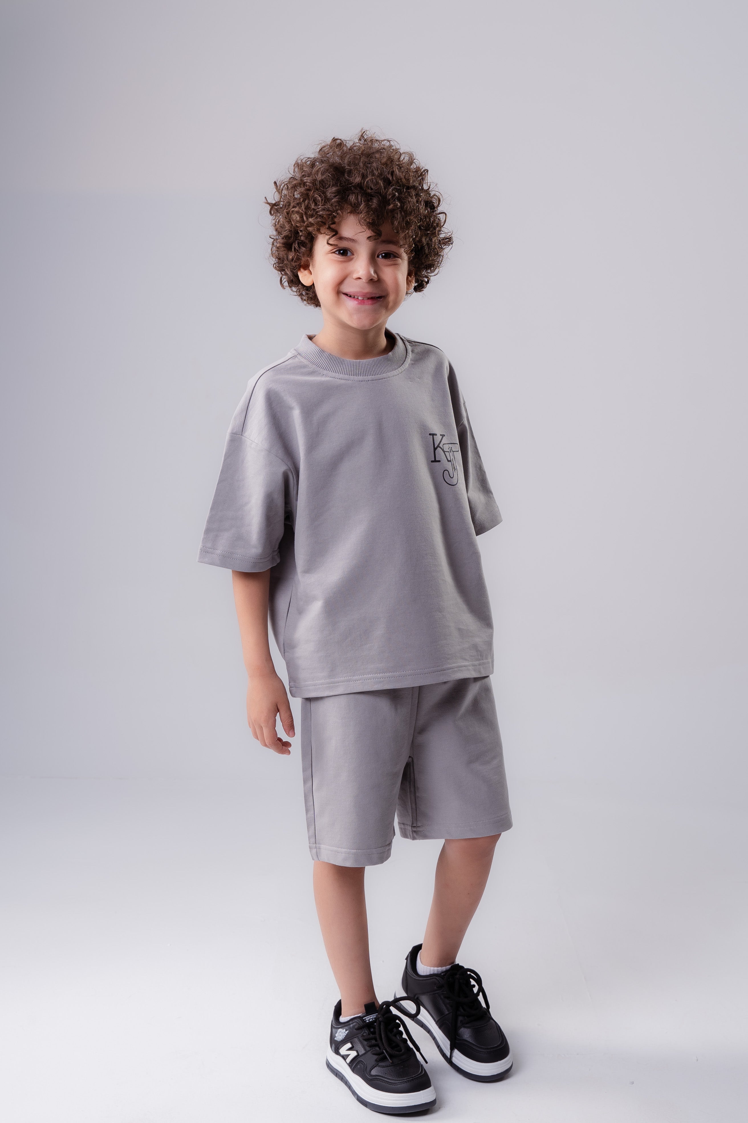 Boys’ Graphic Lounge Set – Oversized Tee & Shorts Set