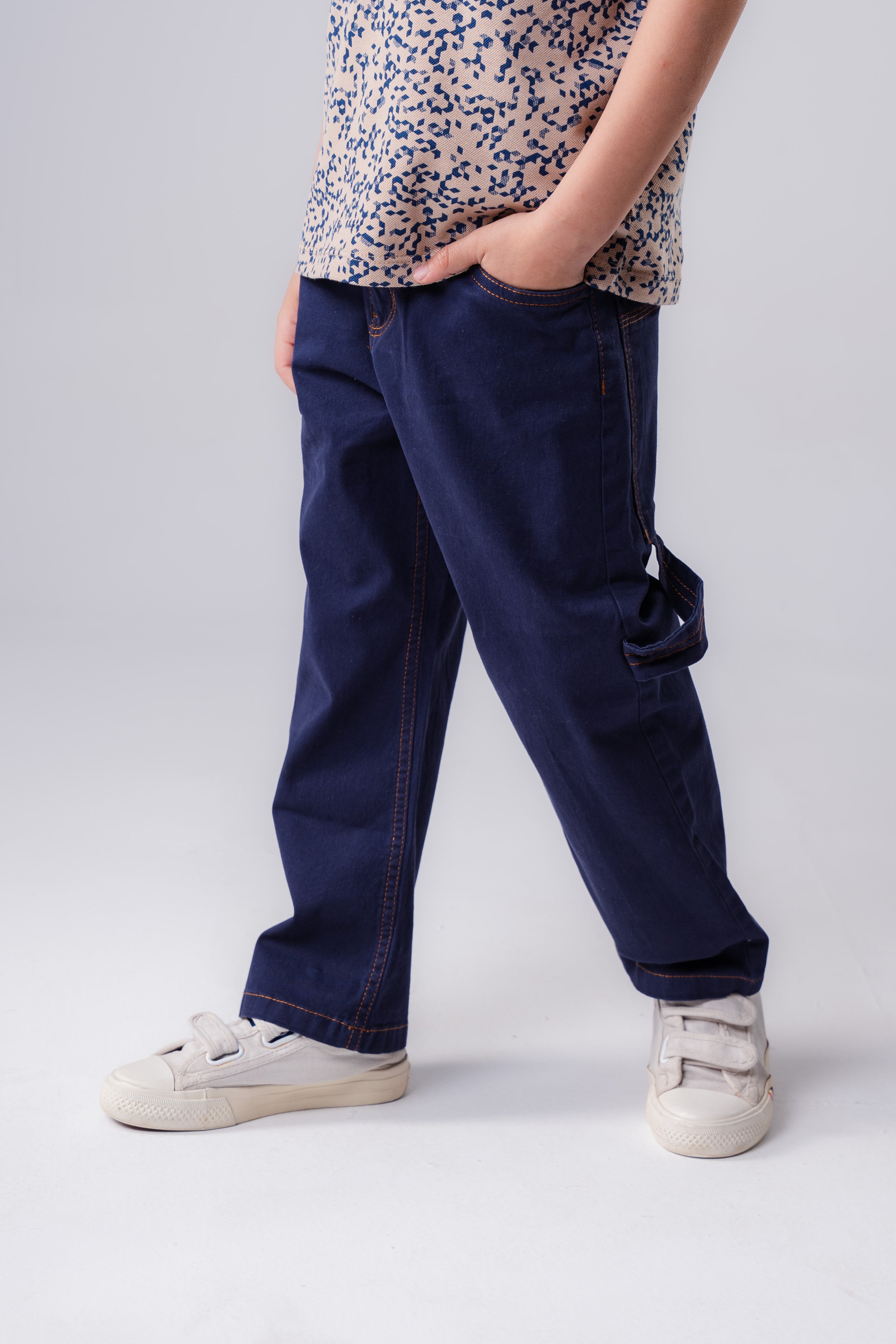 Boys’ Abstract Print Polo with Contrast