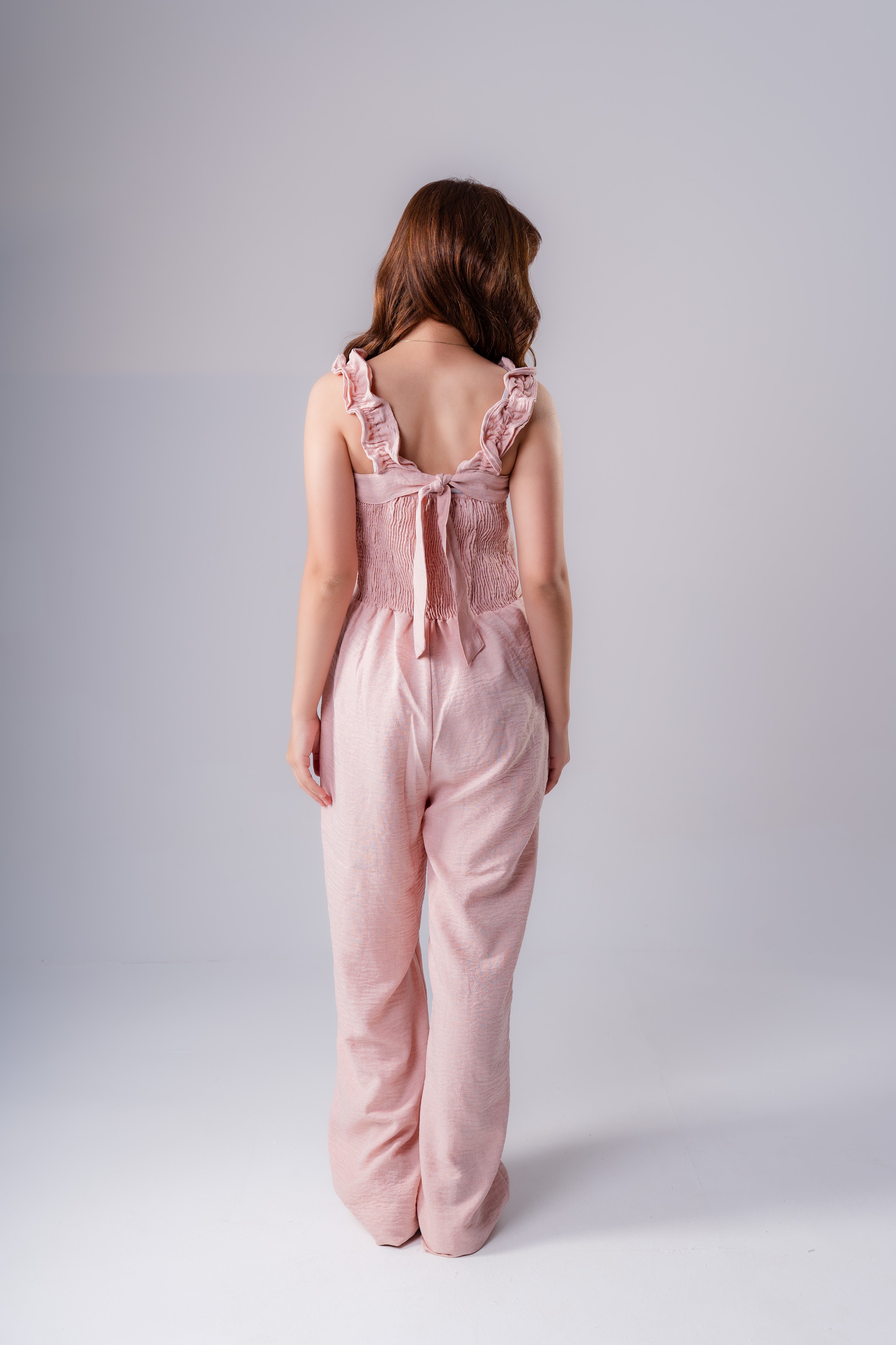 Girls Ruffle Open Neck Jumpsuit