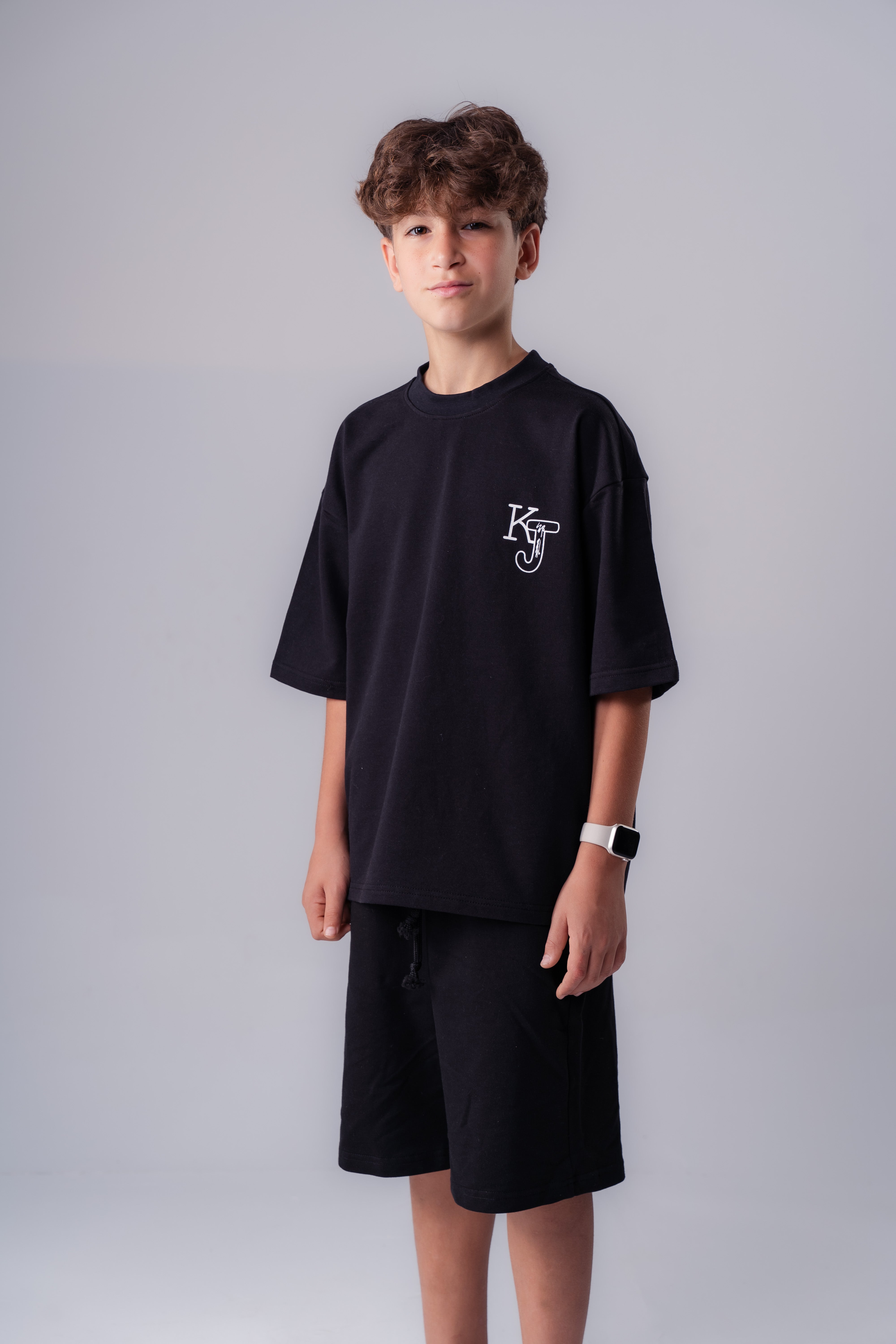 Boys’ Graphic Lounge Set – Oversized Tee & Shorts Set