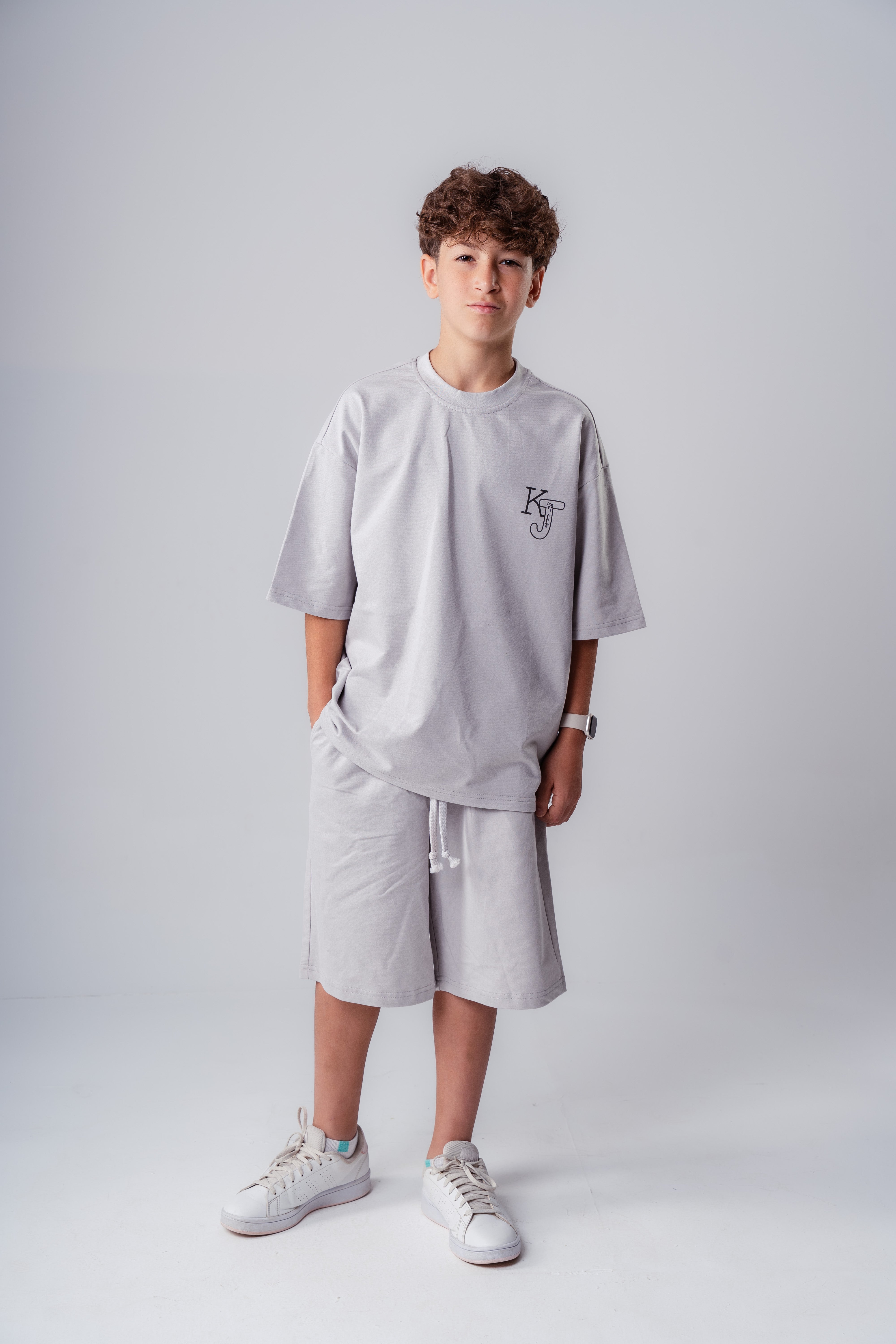 Boys’ Graphic Lounge Set – Oversized Tee & Shorts Set