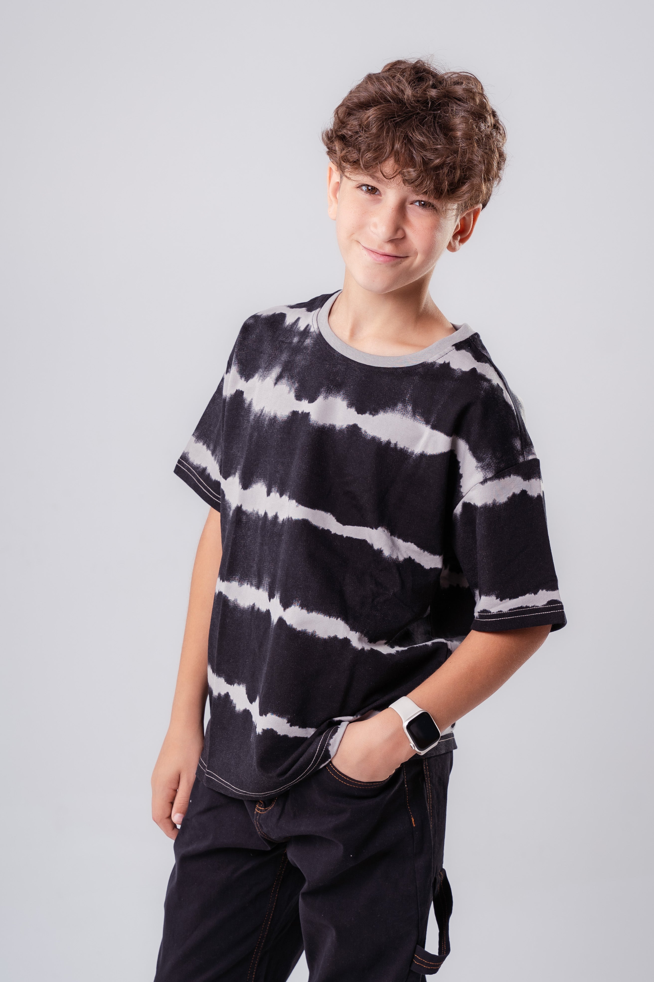 Boys Round Neck Oversize Printed T-shirt