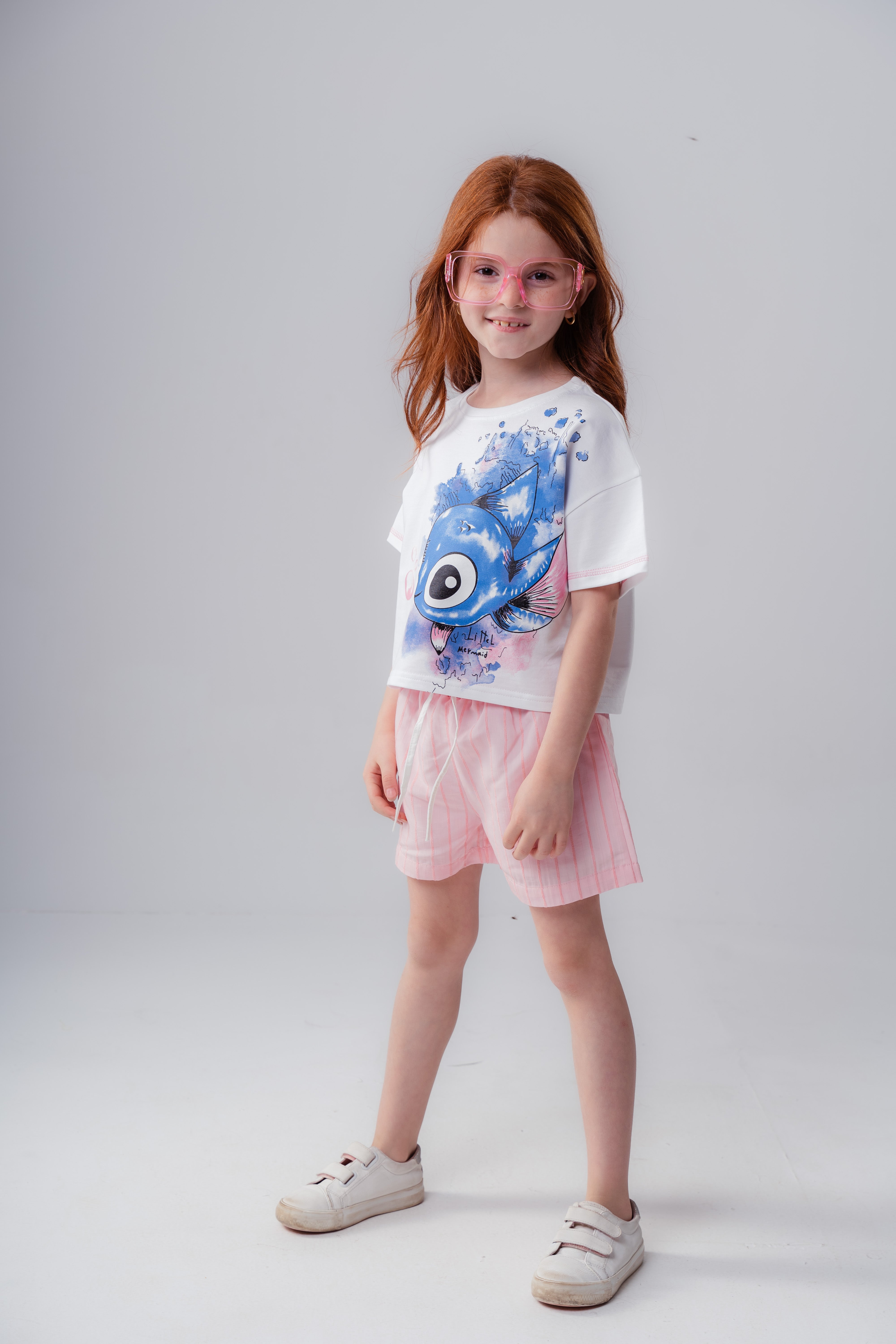 Crew Neck Short Sleeve Printed Girl T-Shirt
