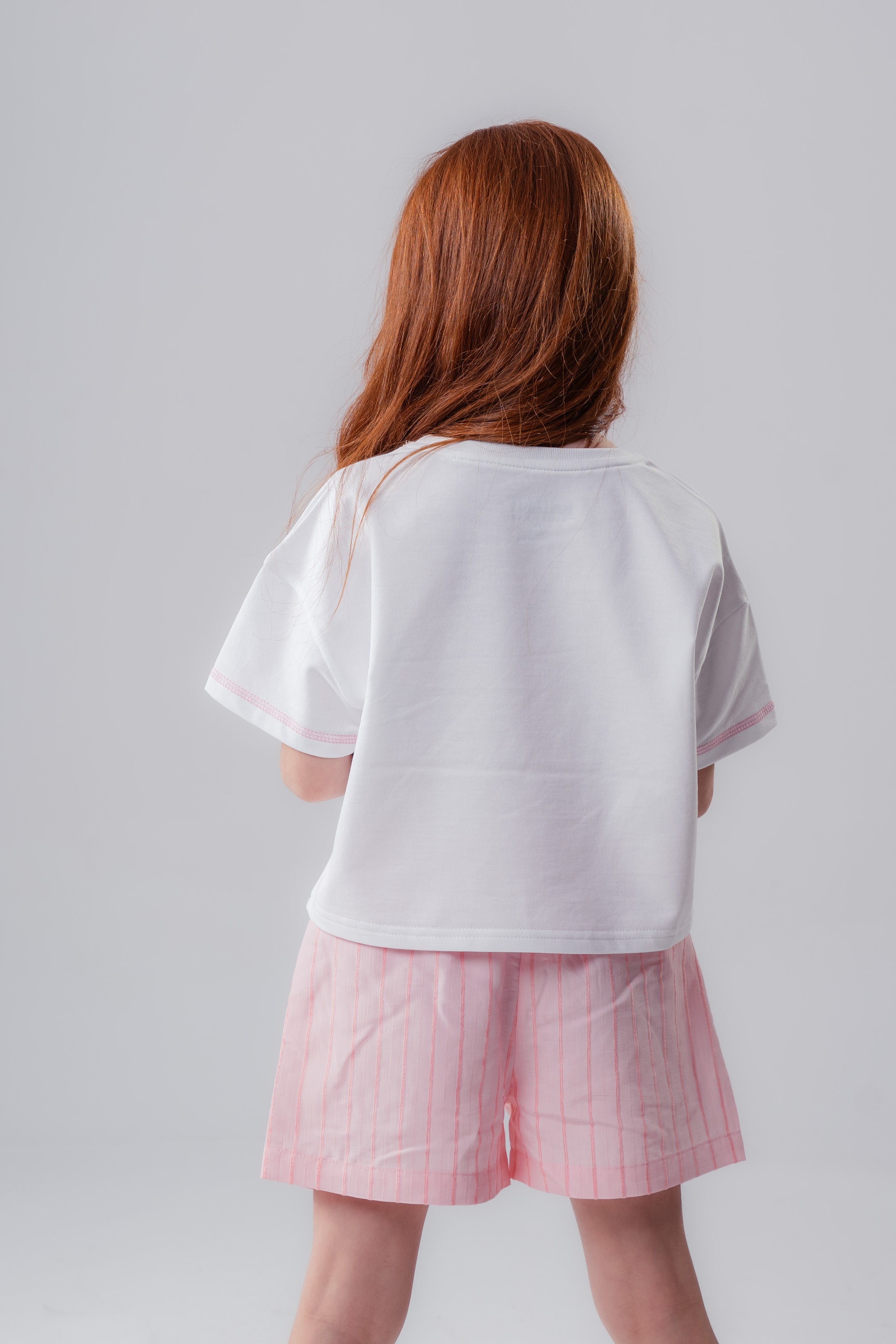 Crew Neck Short Sleeve Printed Girl T-Shirt