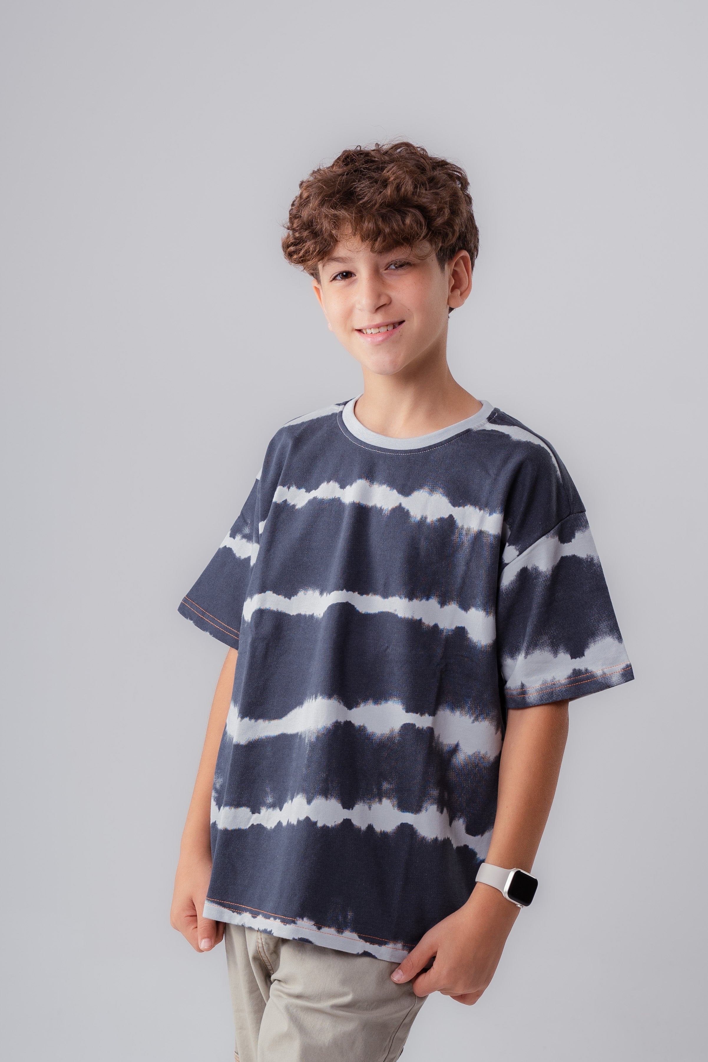 Boys Round Neck Oversize Printed T-shirt