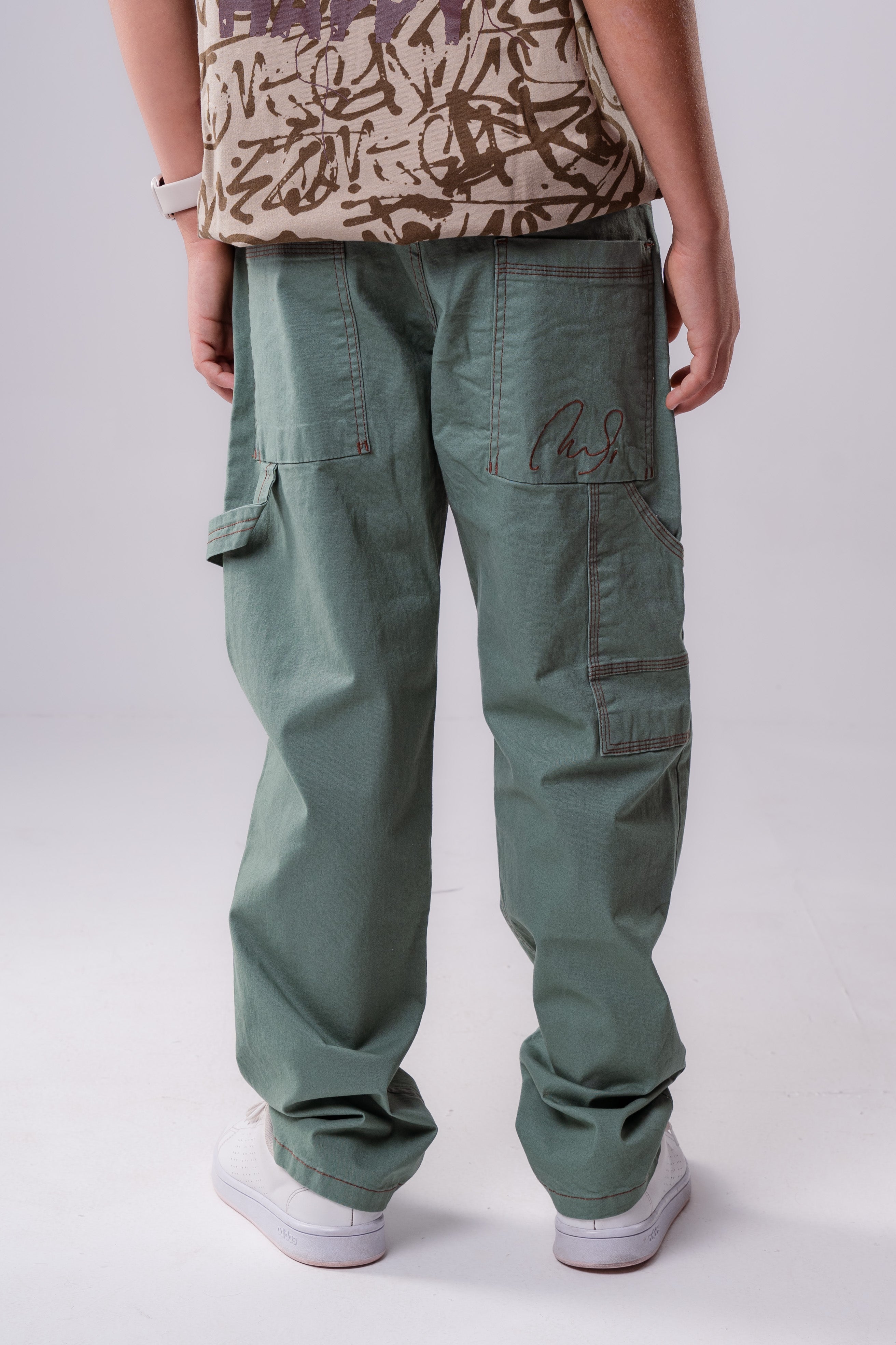 Boys Straight Fit Trousers With embroidery