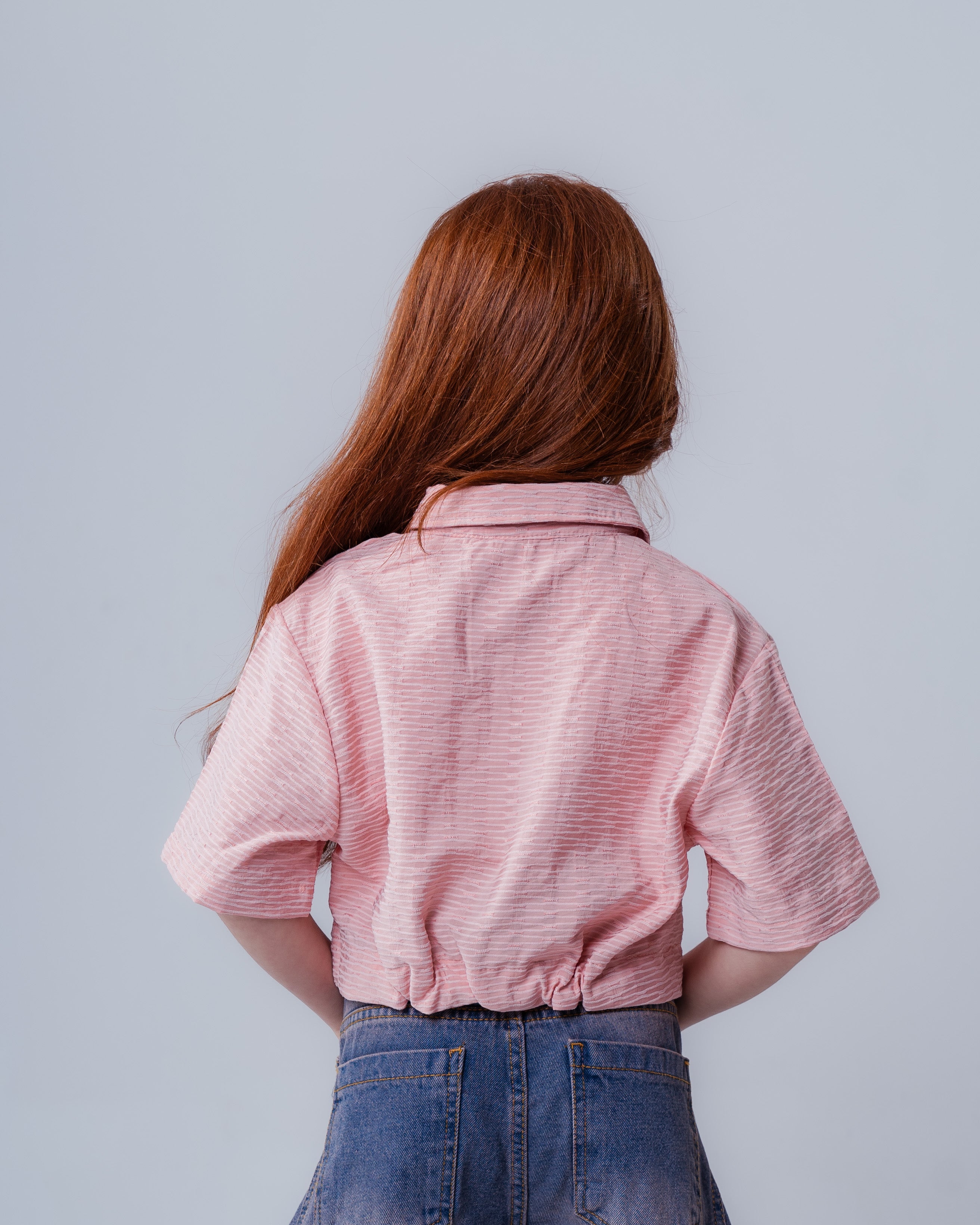 Girls Short Sleeve Textured Shirt