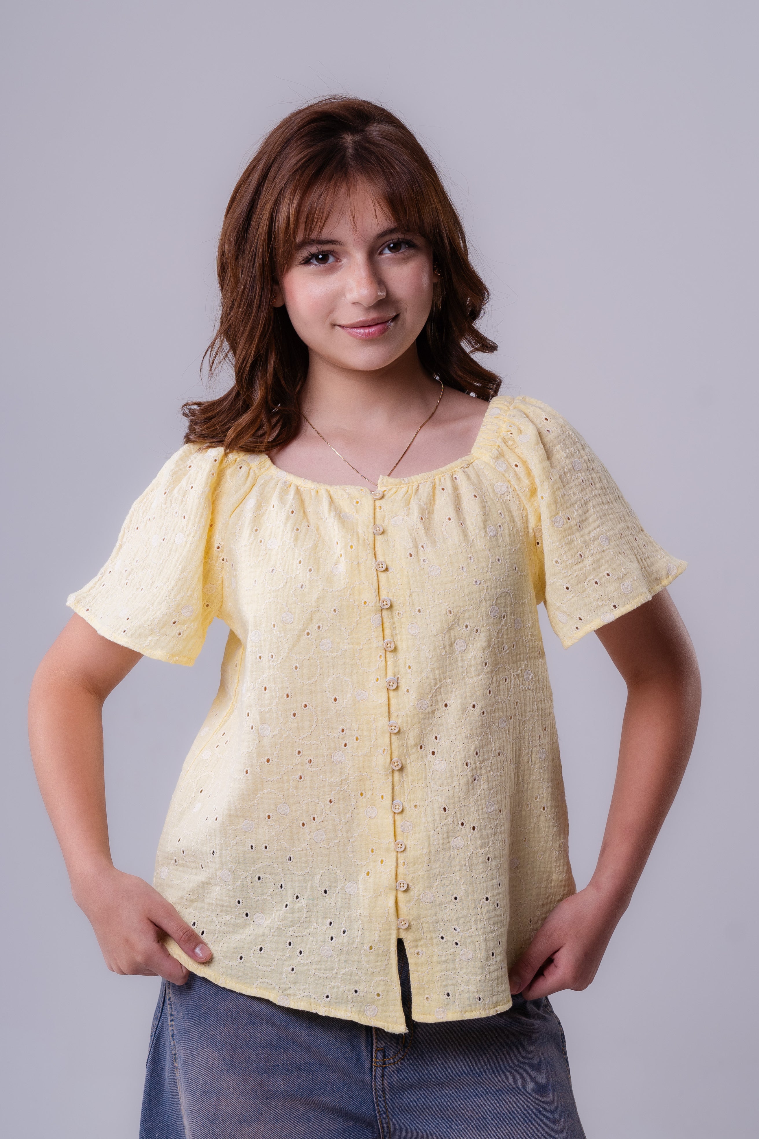 Girls Button Down Blouse