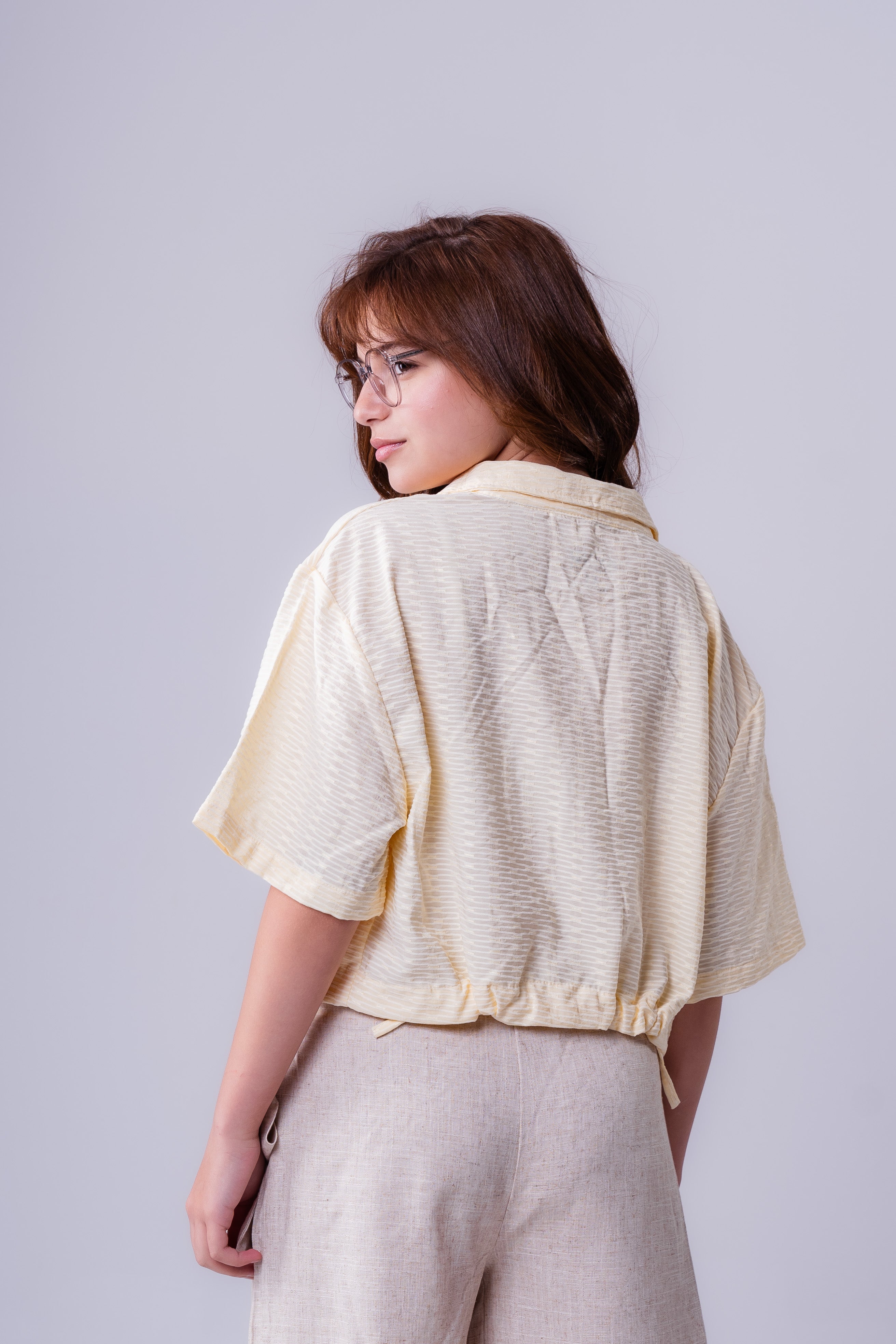 Girls Short Sleeve Textured Shirt