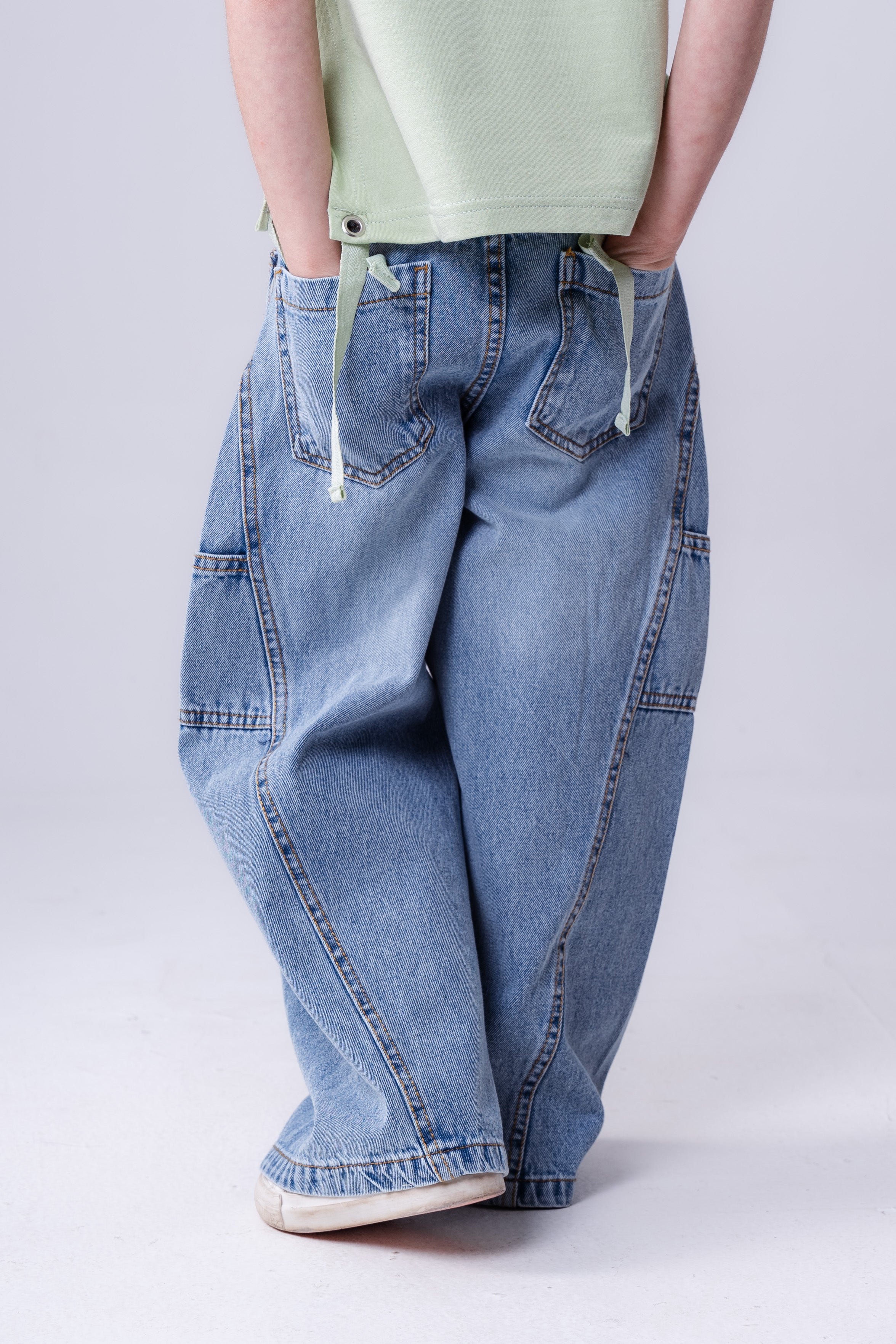 Girls' Light Leg Carpenter Jeans – Retro Baggy Denim Pants