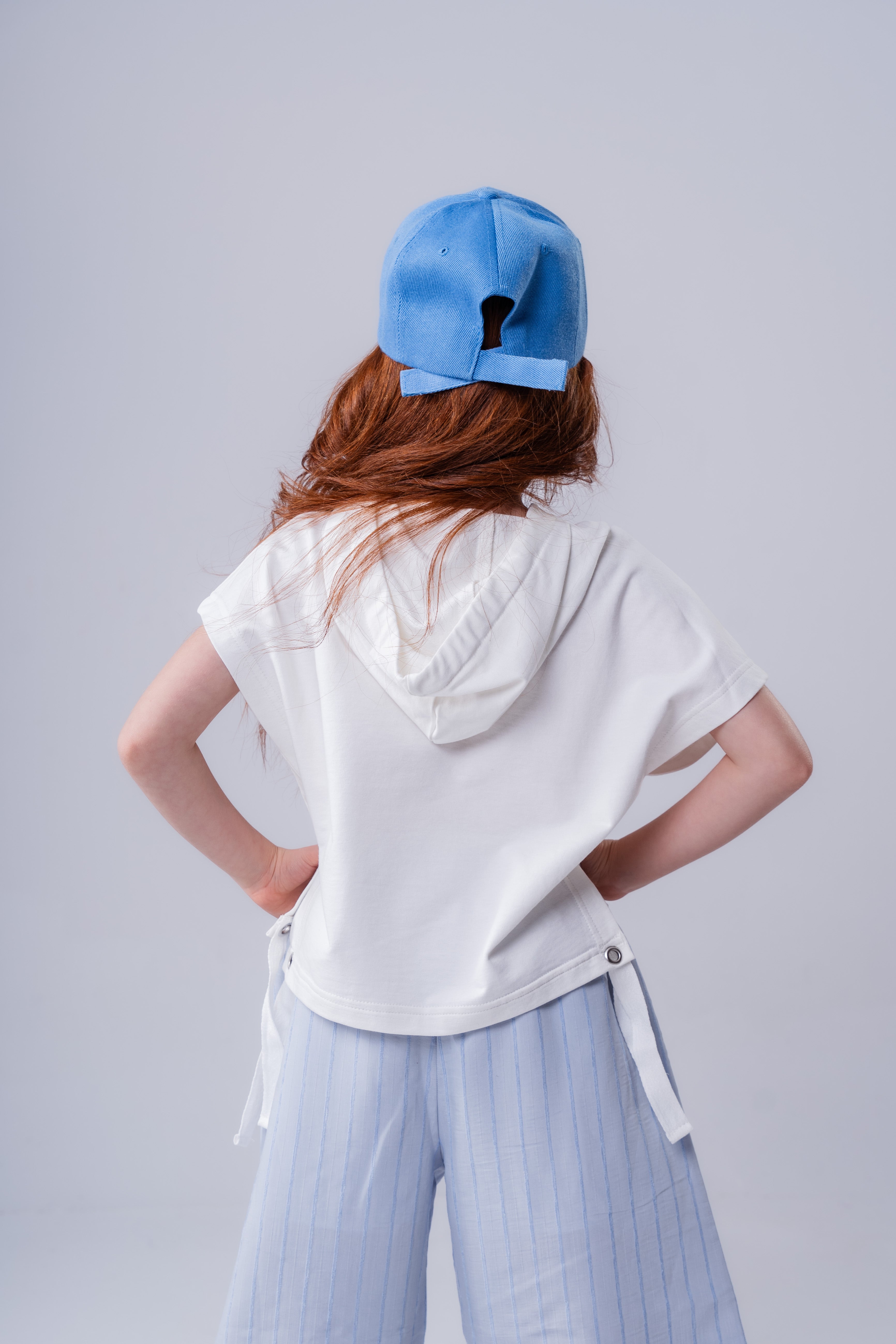 Girls' Short-Sleeve Hooded Tee with Side-Tie Detail